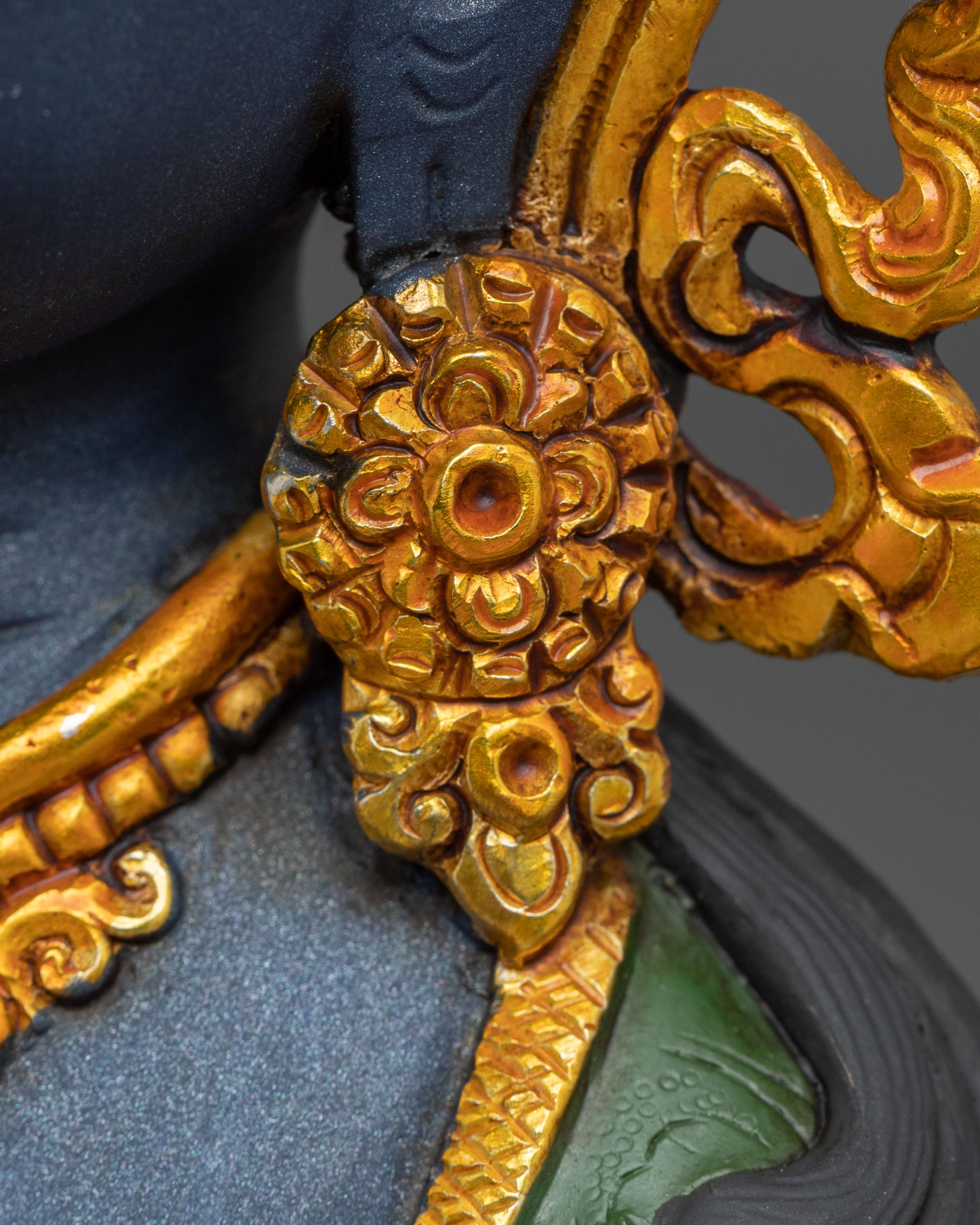 Vajradhara Statue with Consort | Gold & Acrylic Painted Figurine