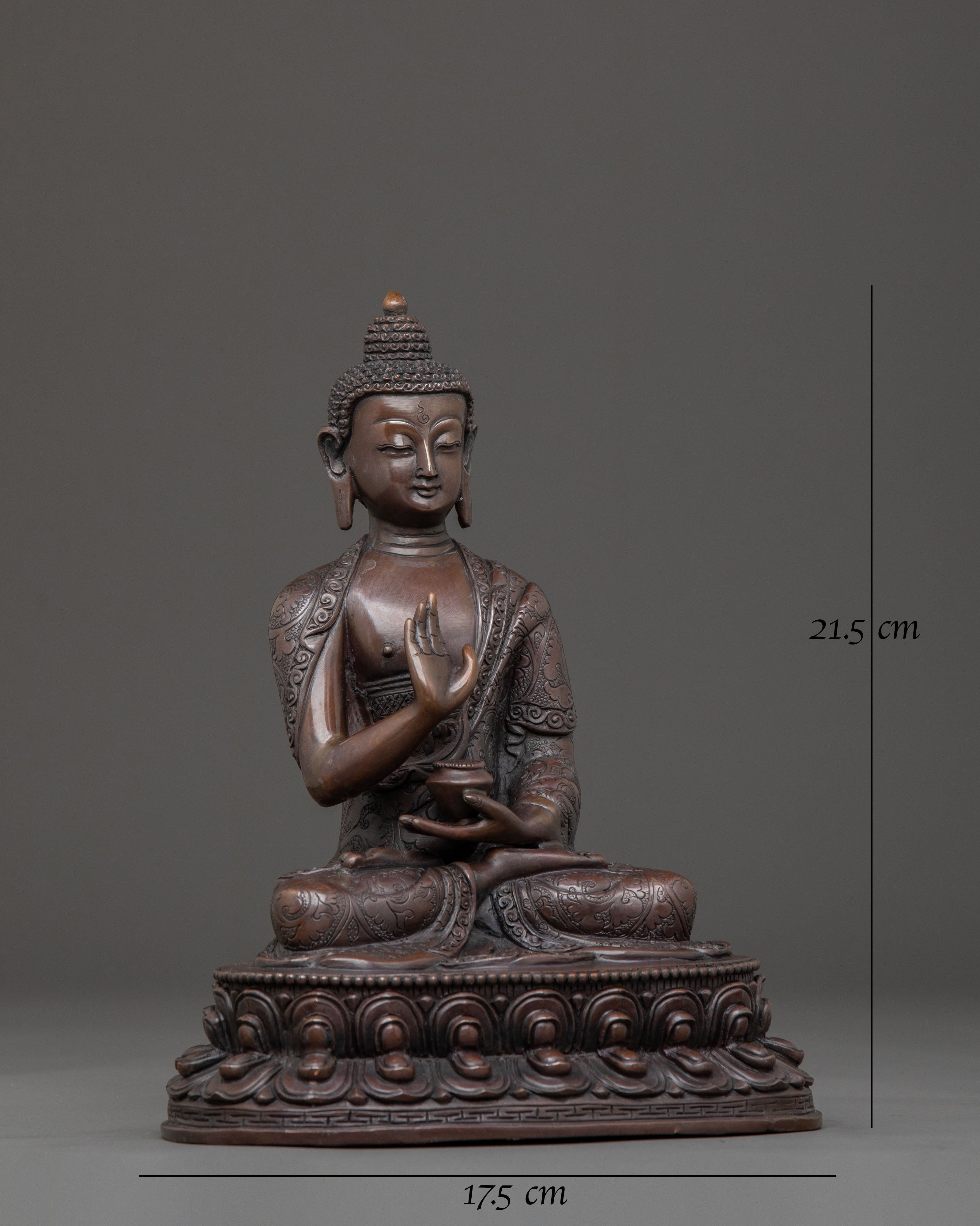 Amogasiddhi Buddha Statue | Oxidized Copper Iocn