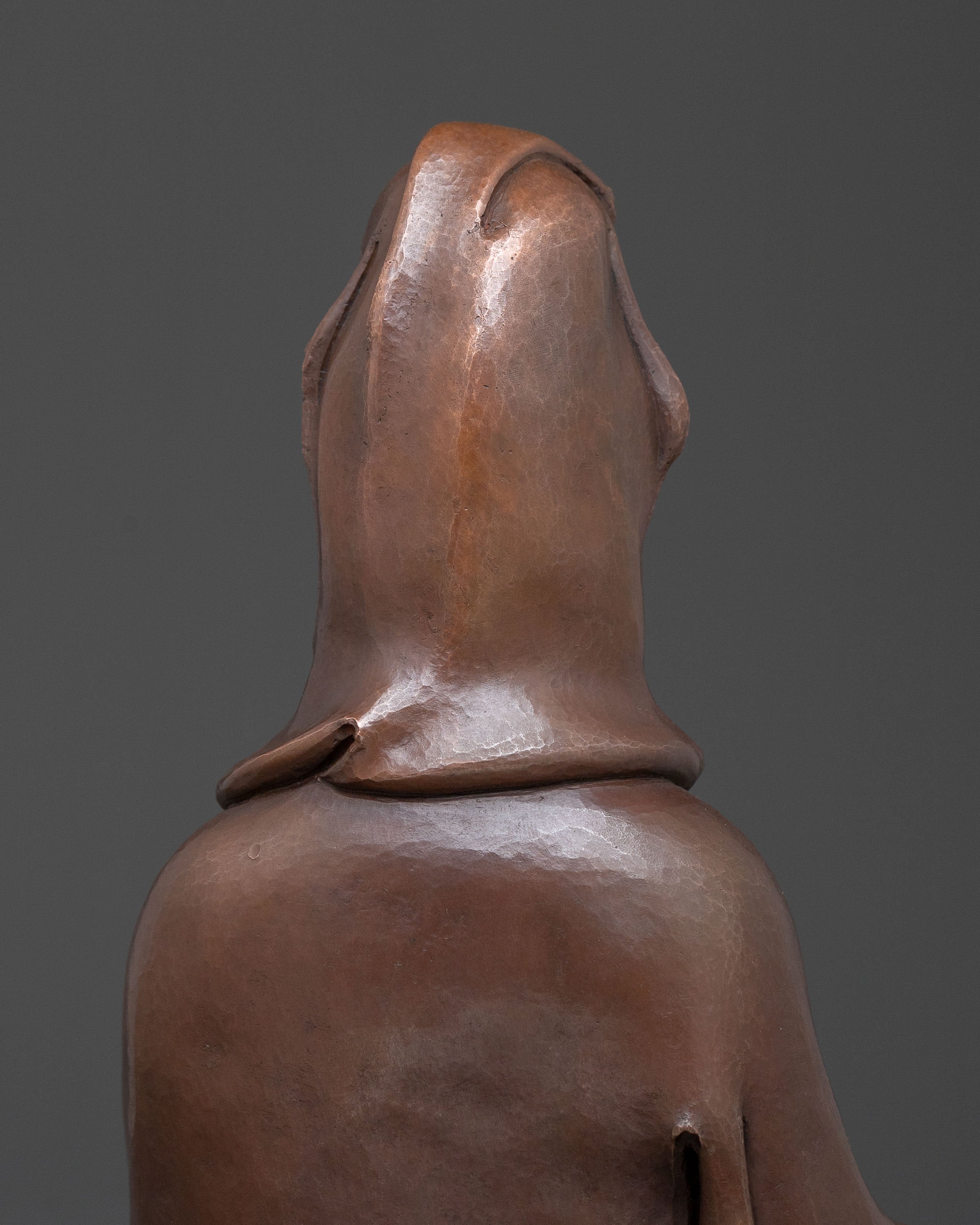 Guanyin Compassion Statue: Oxidized Copper Body