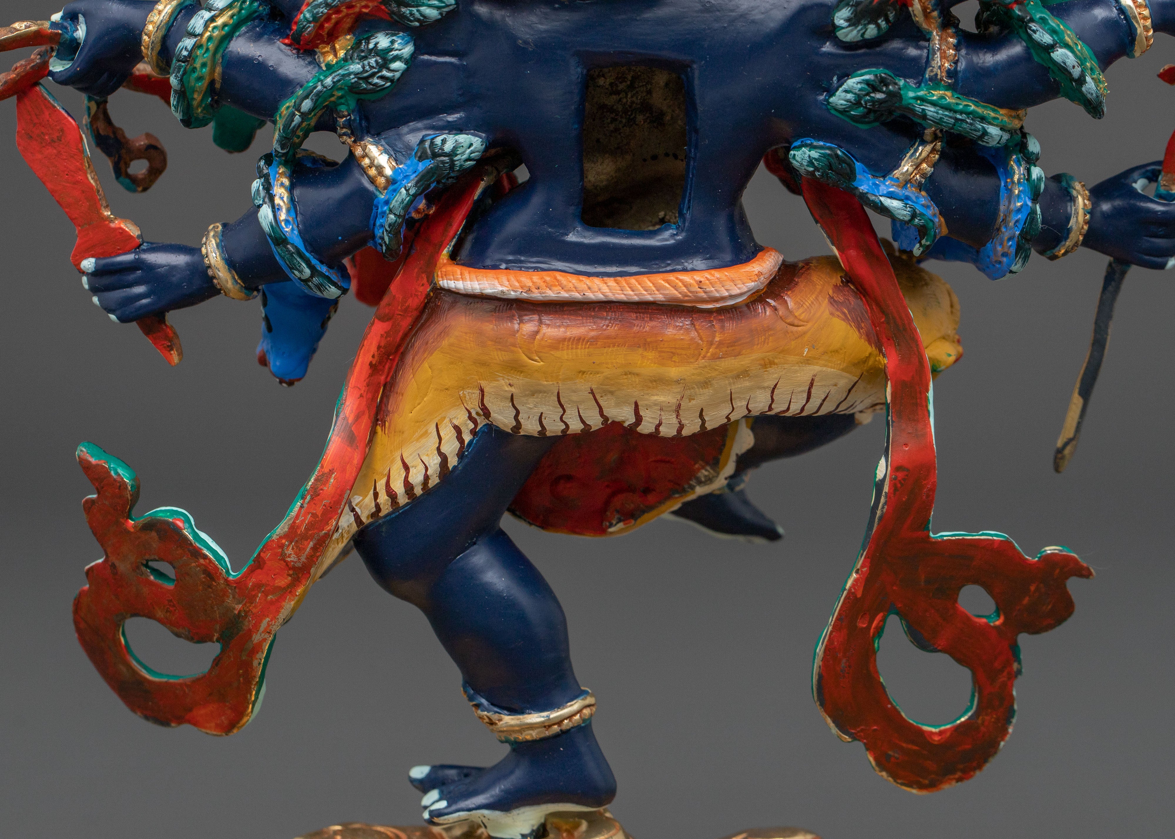 Uchusma Statue: Hand-Painted Copper Divinity
