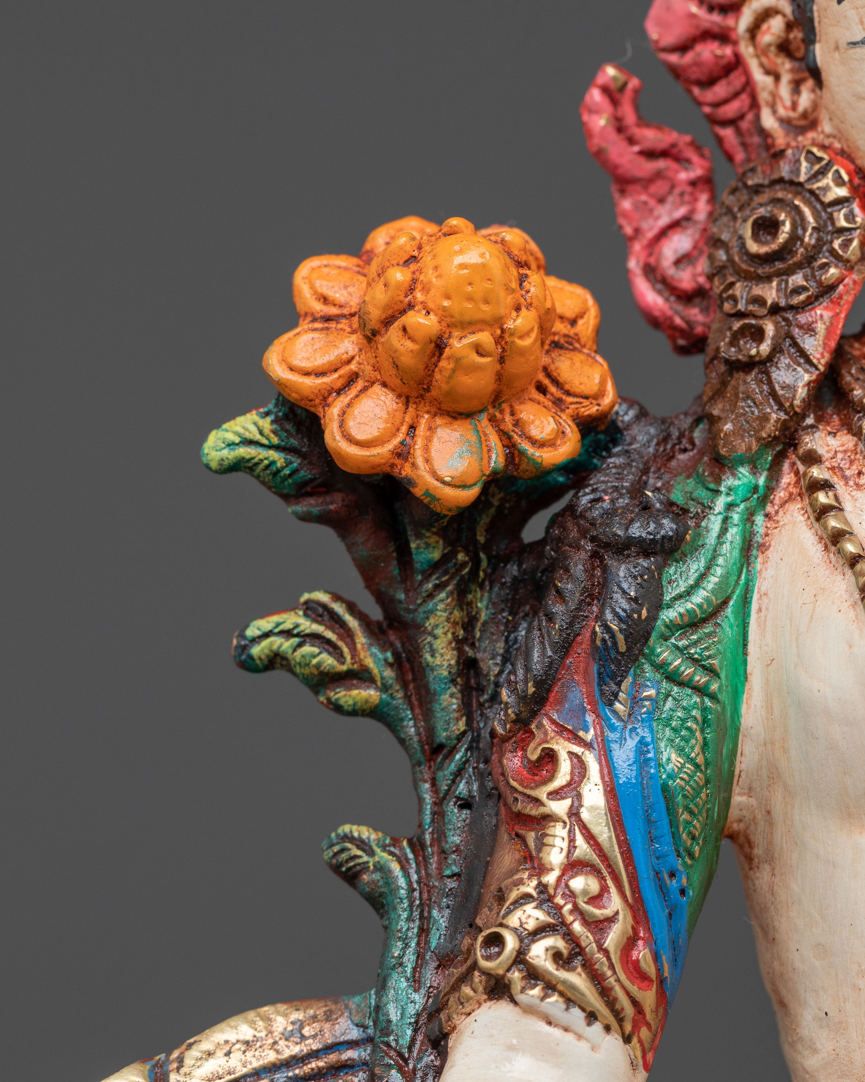 White Tara Sacred Sculpture: Seven-Eyed Goddess