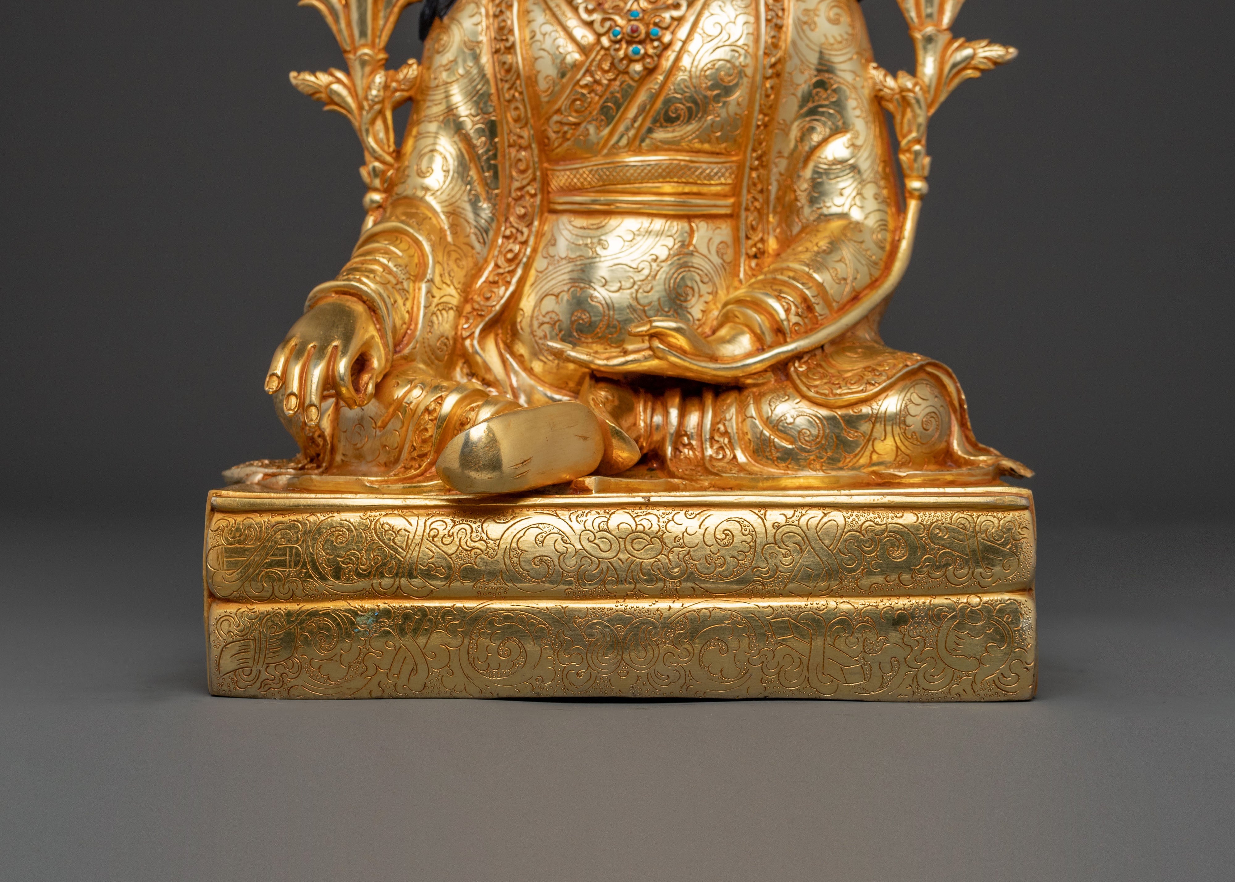 Trisong Detsen Statue | 24K Gold Gilded Dharma Protector