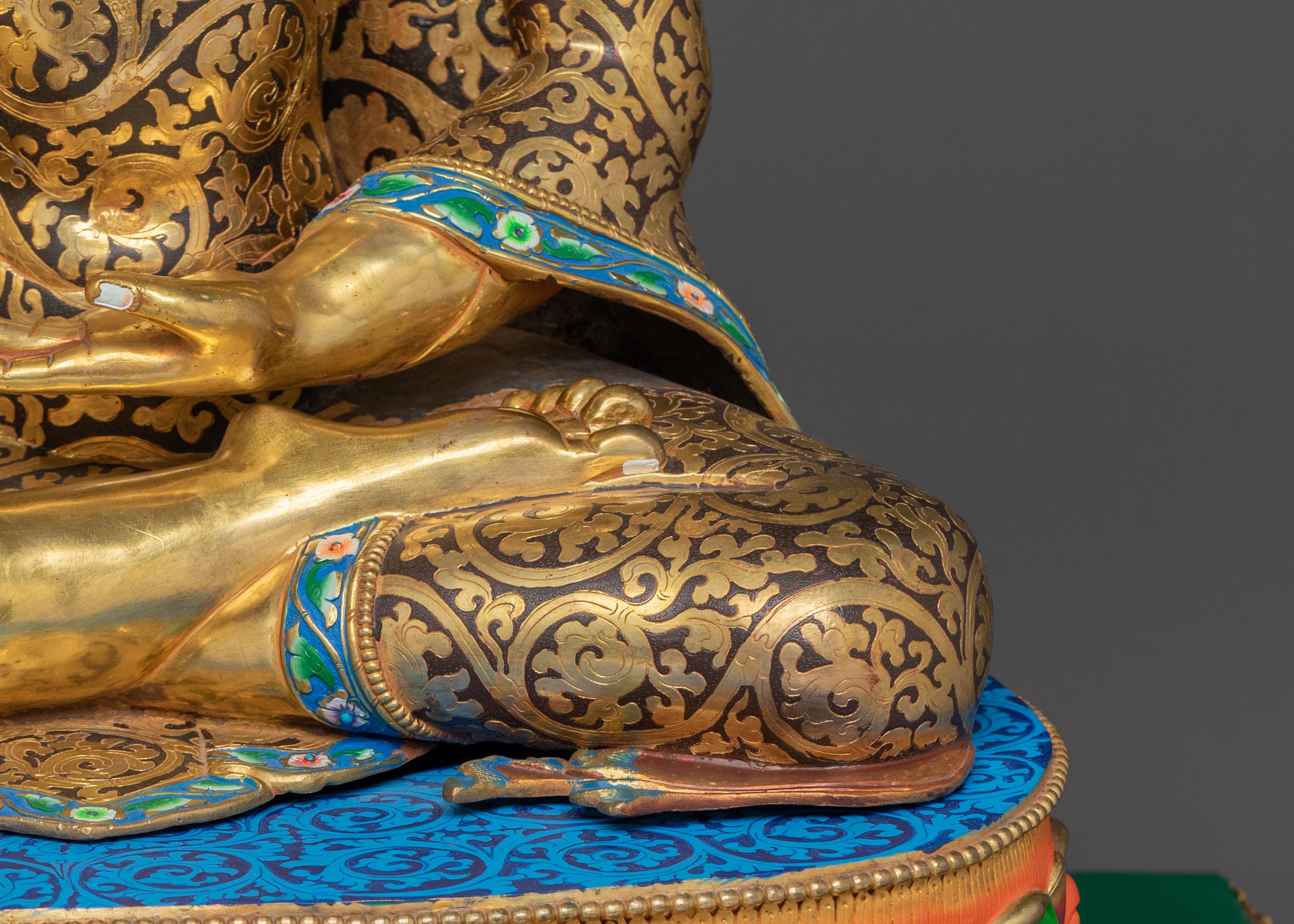 Shakyamuni Buddha Sacred Statue on Throne | Home Decor