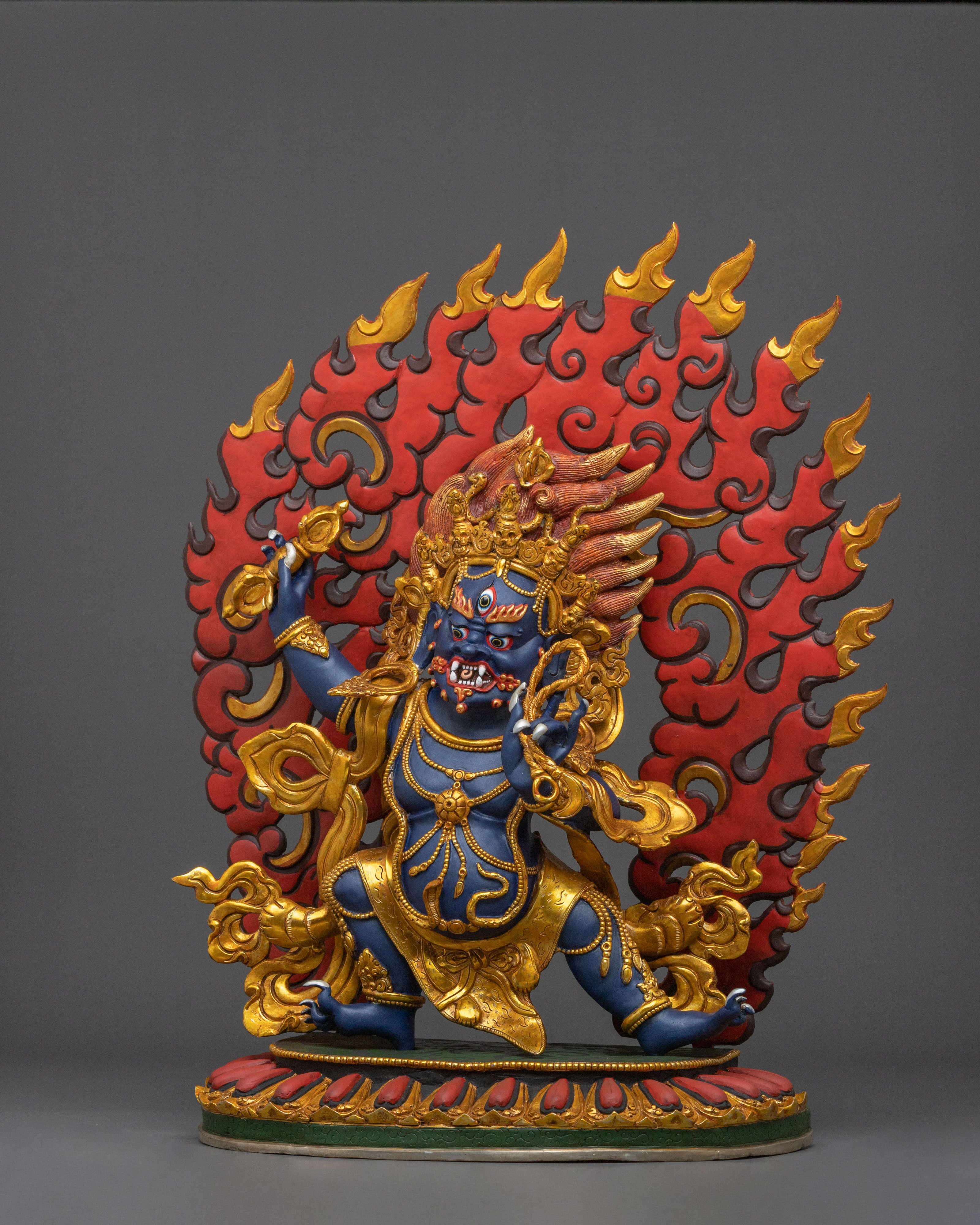 Buddhist Protector Vajrapani Sculpture: Buddhist Deity of Strength and Dharma