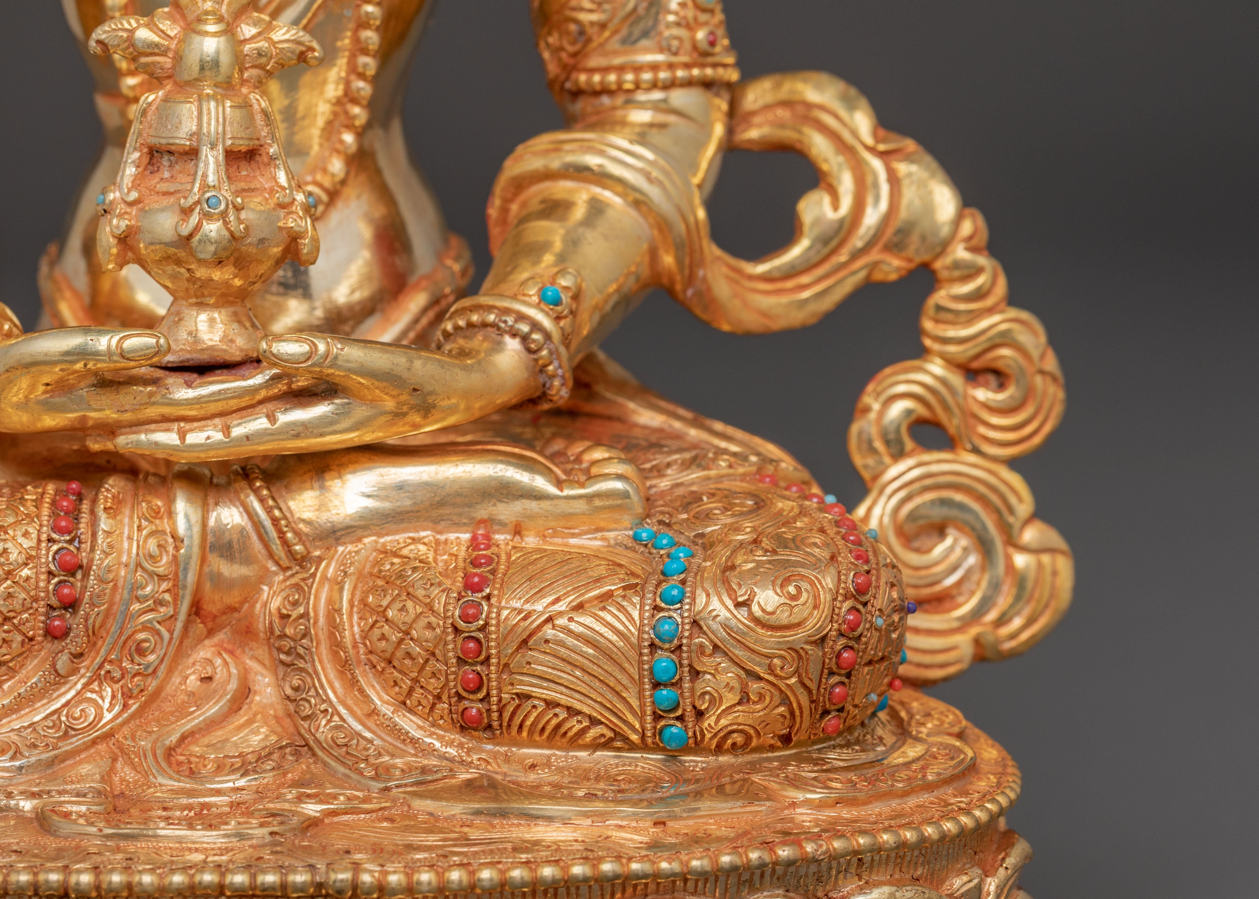Longevity Amitayus 24K Gold Gilded Statue - A Sacred Art