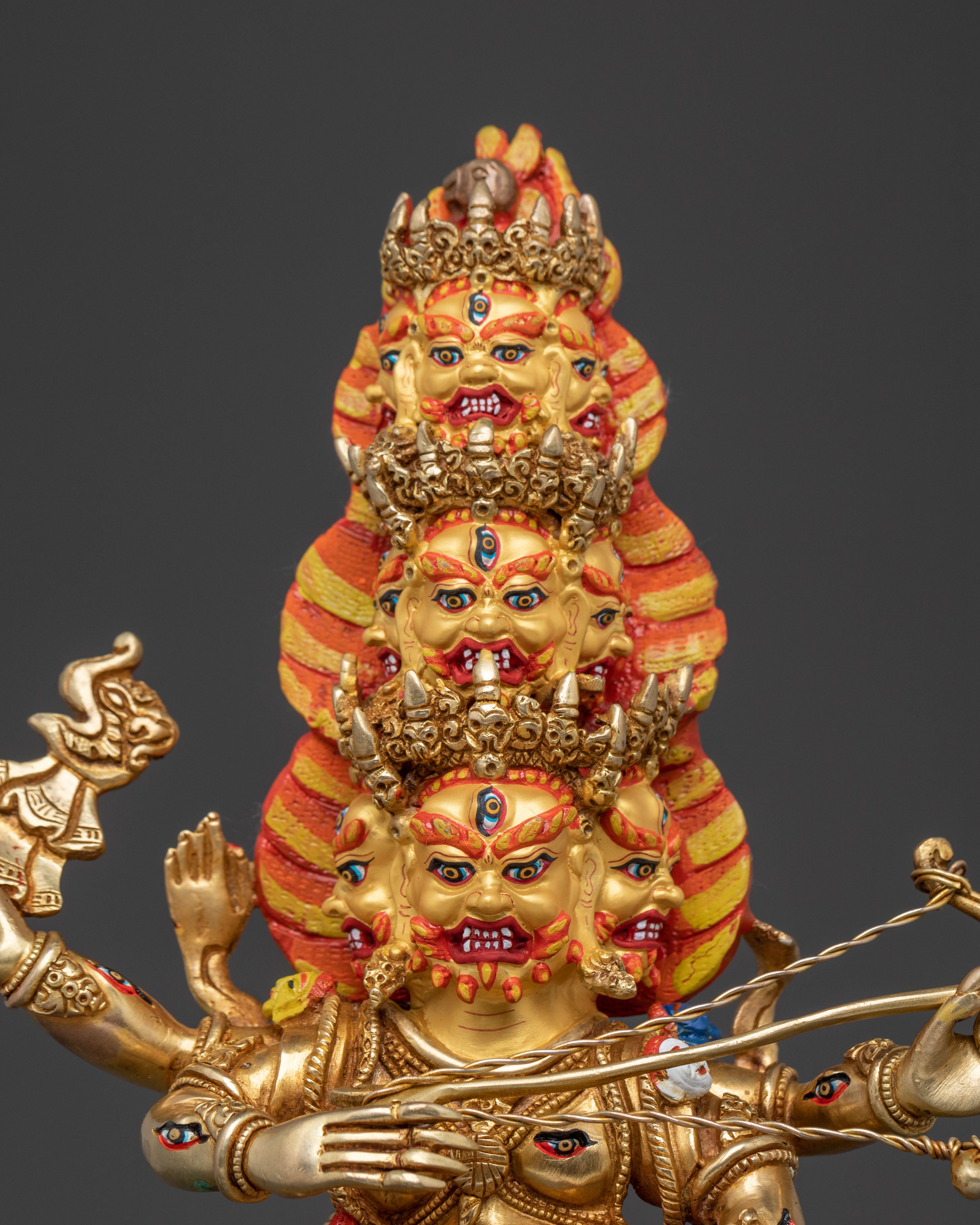 Rahula Wrathful Statue: Fierce Tantric Protector Deity