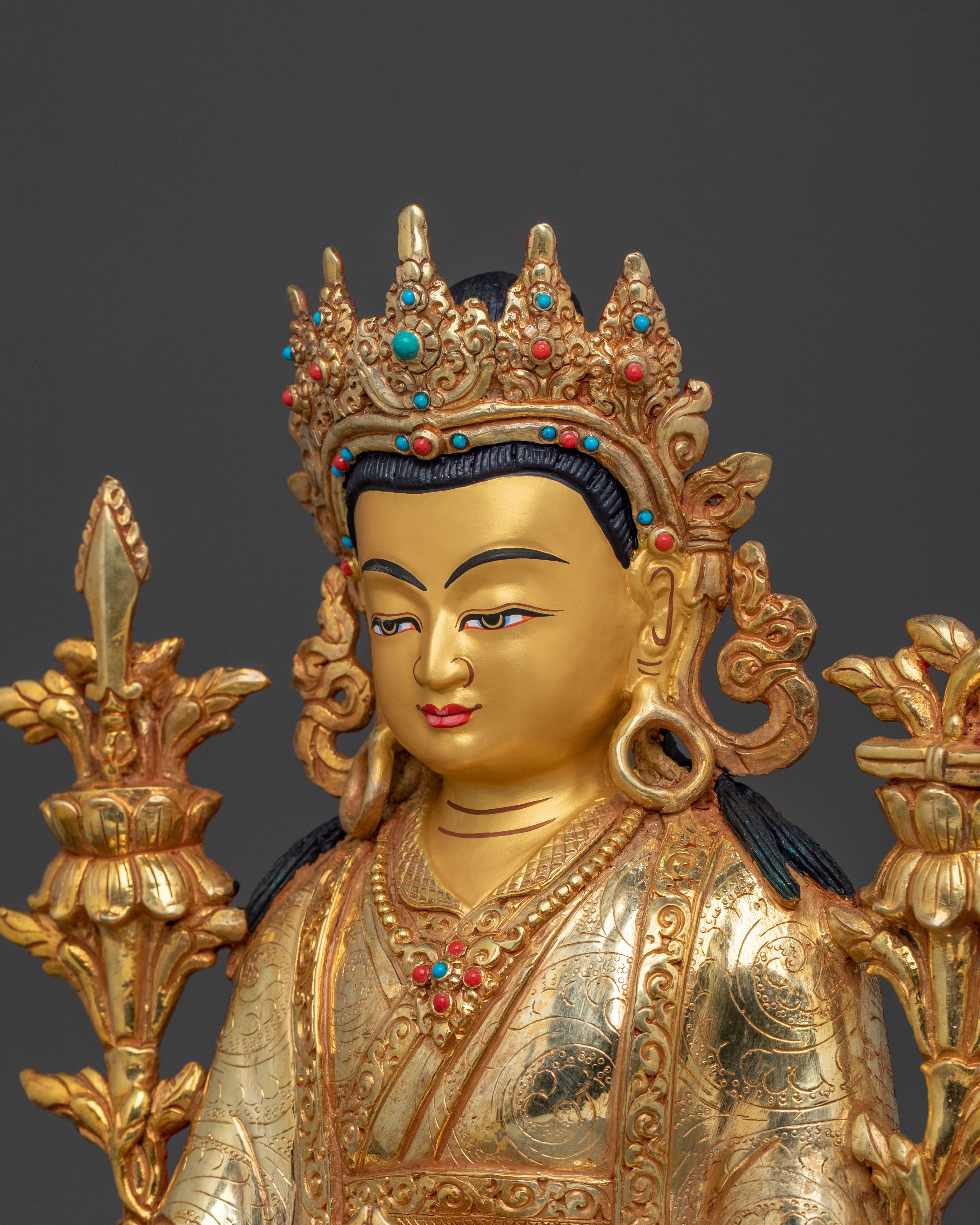 Trisong Detsen Statue | Tibetan Dharma King Sacred Sculpture