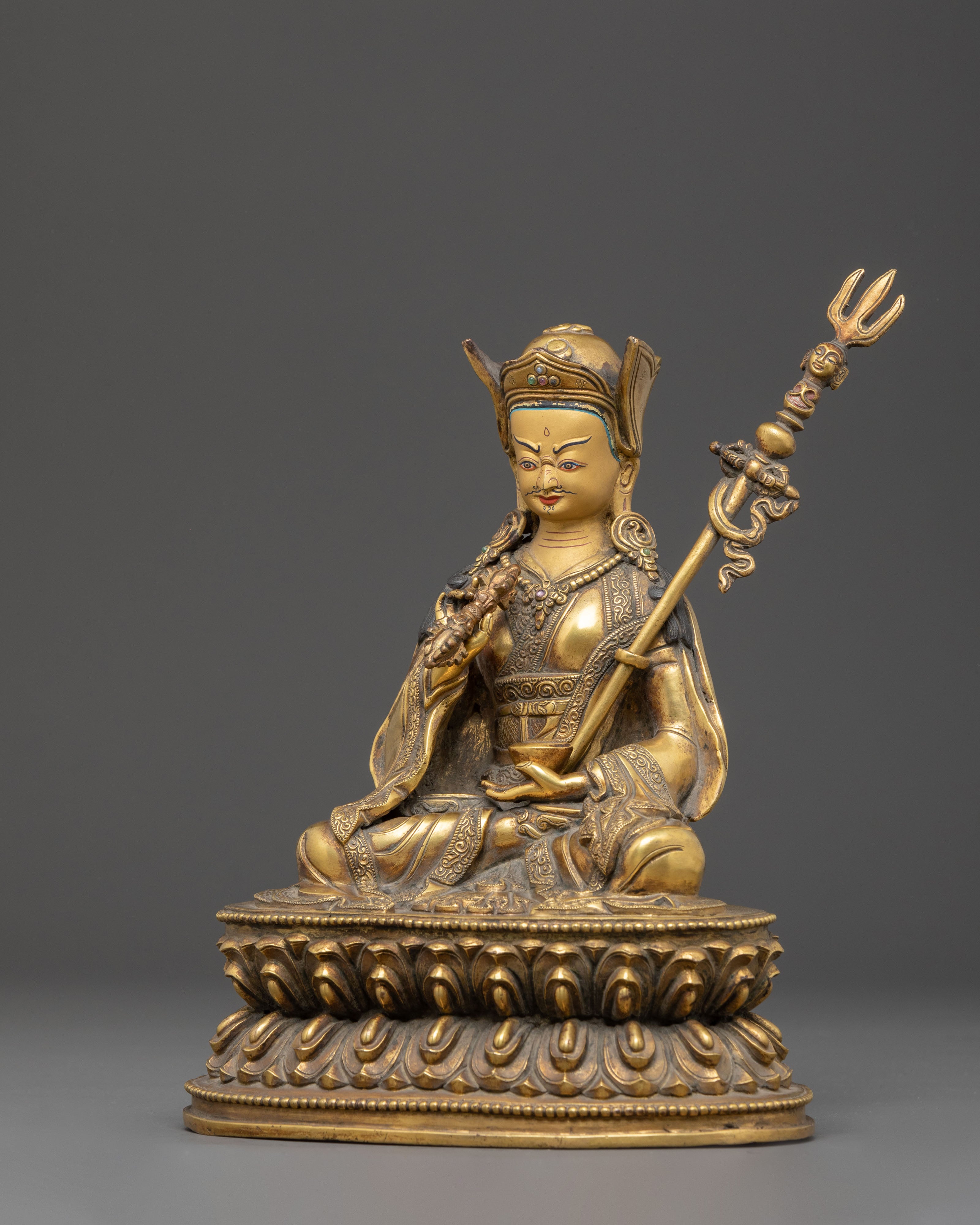 Himalayan Guru Tsokye Dorje Golden Statue | Tantric Meditation Deity