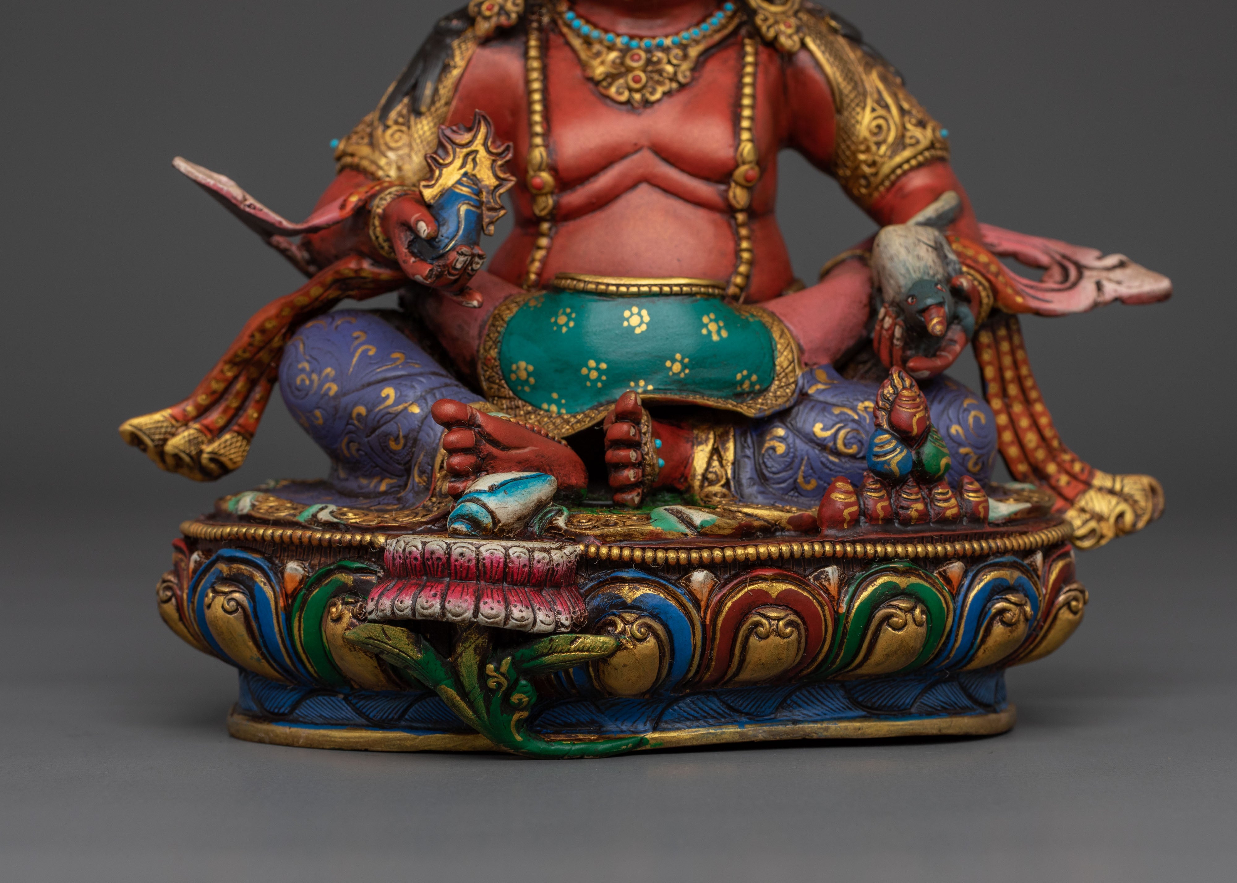 Red Dzambhala Statue | Tibetan Buddhist Deity