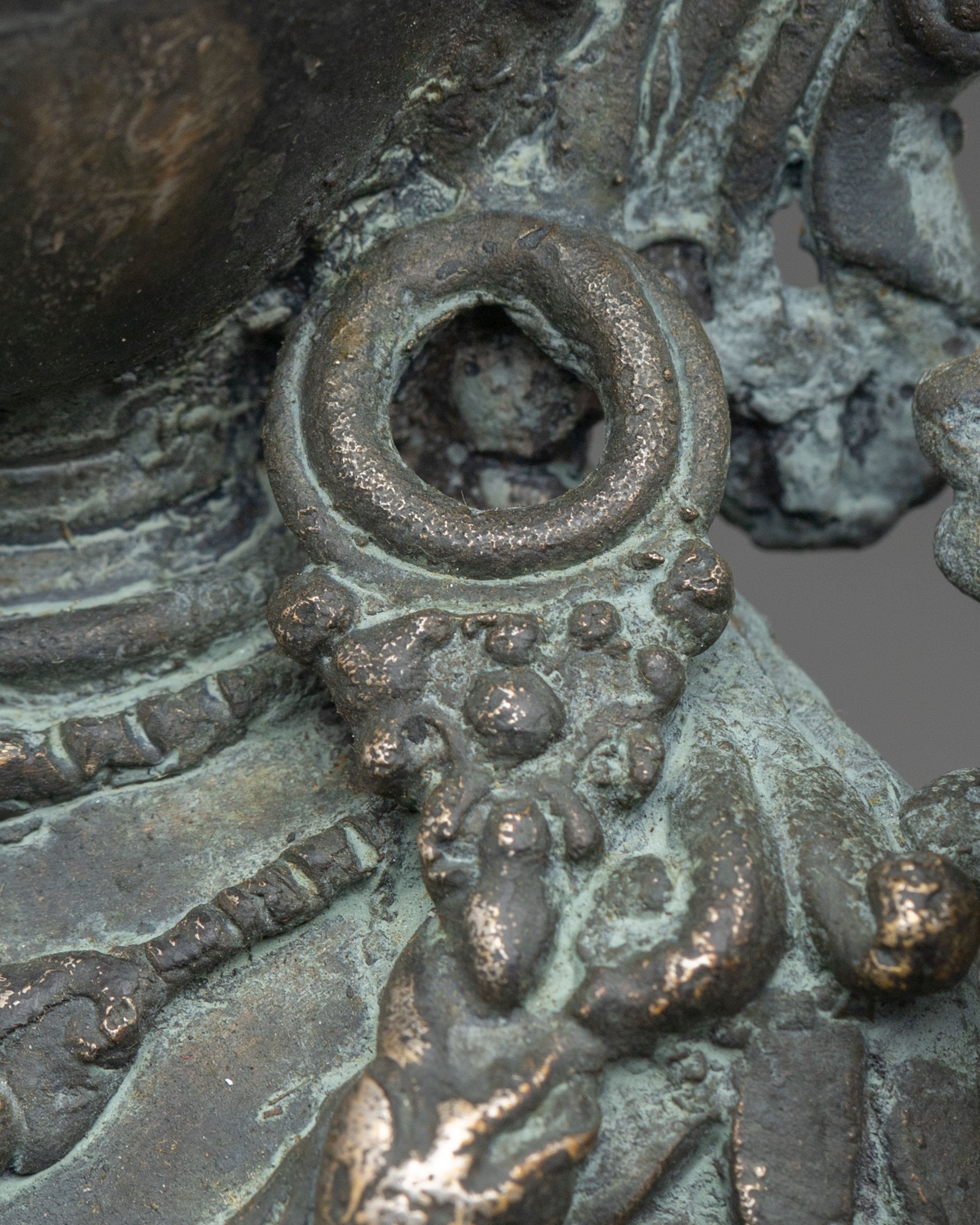 Simhanada Manjushri Copper Sculpture | Antique Finish