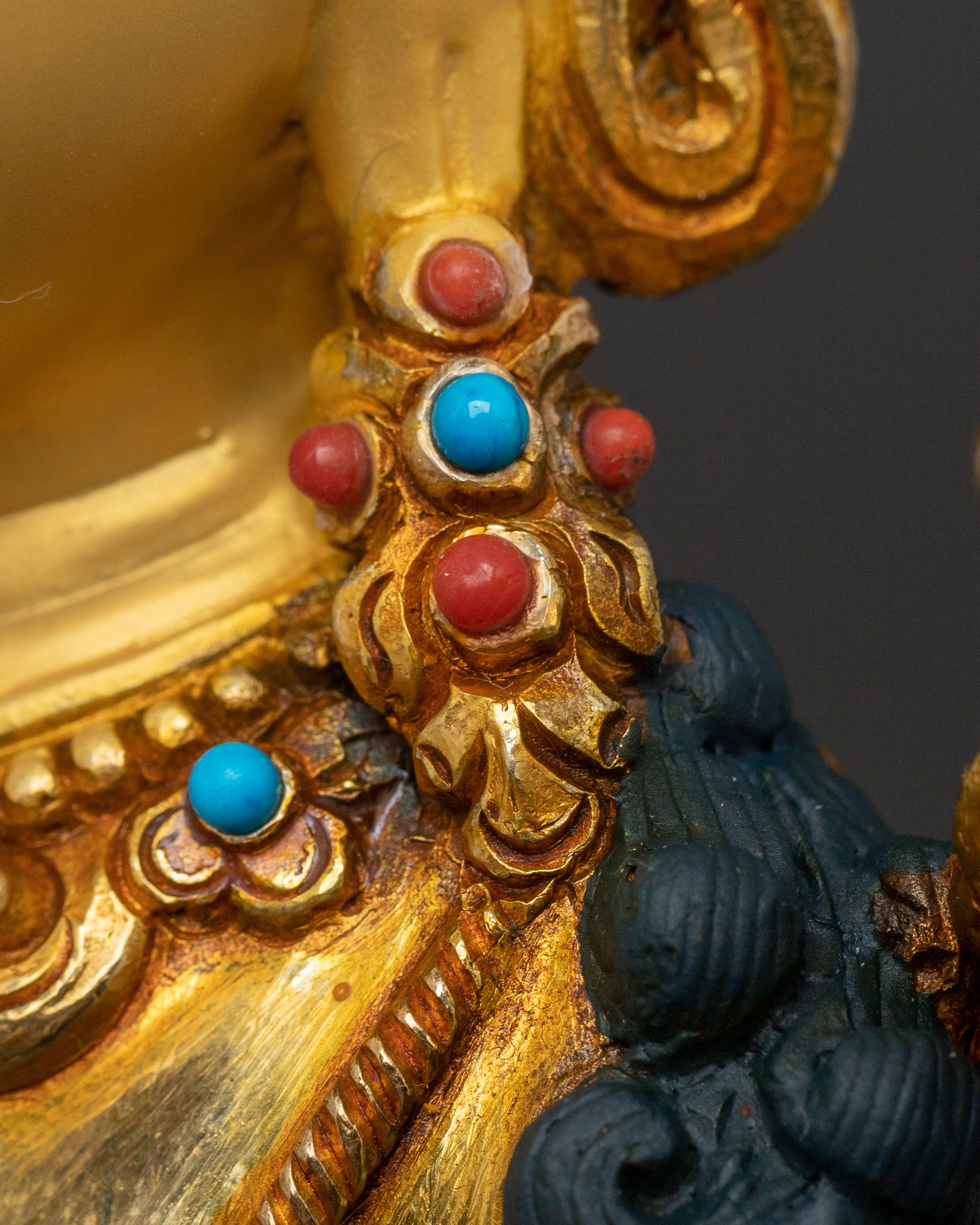 Padmapani Lokesvara Statue: 24K Gold Gilded