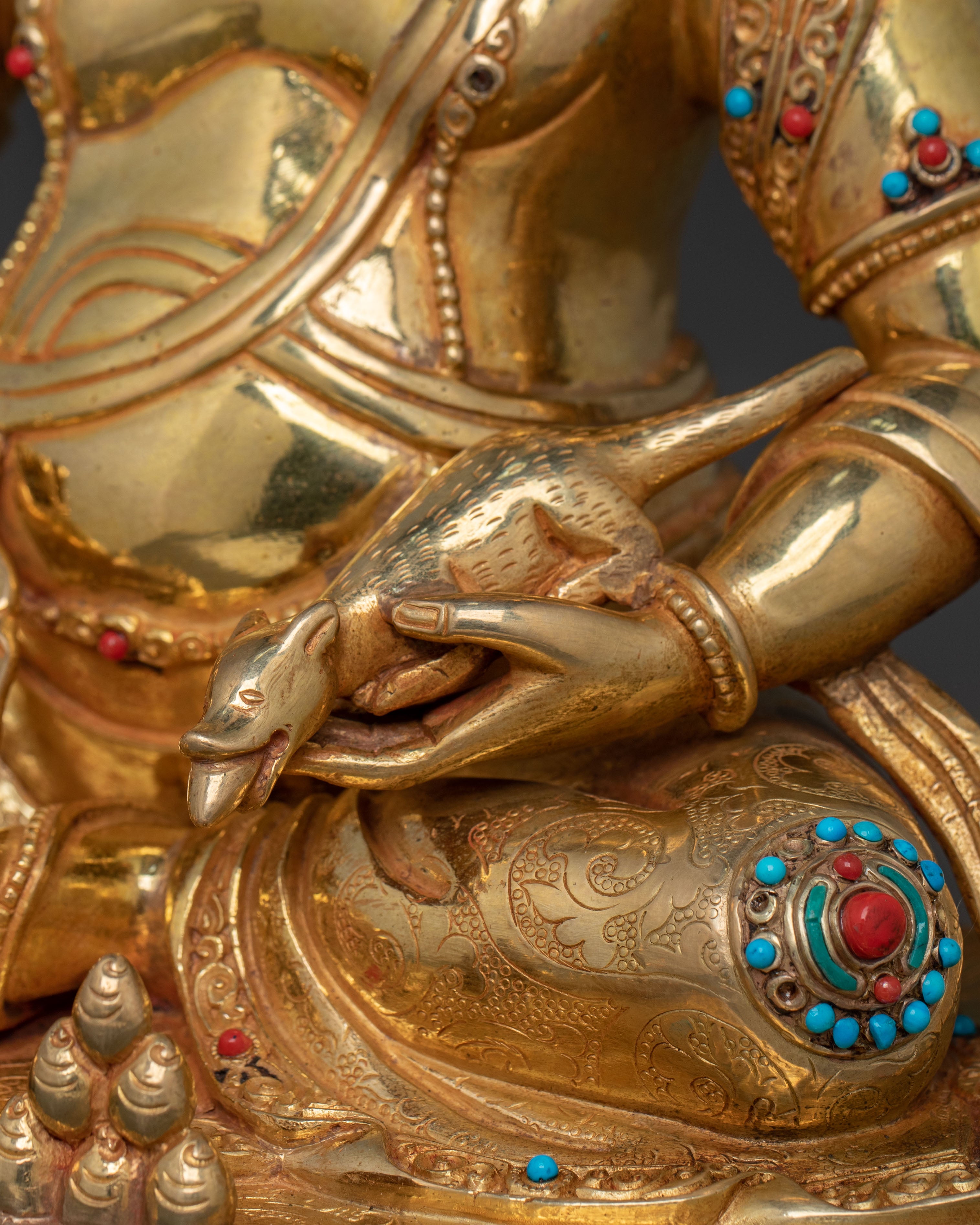God Dzambhala 24k Gold Gilded Statue for Abundance