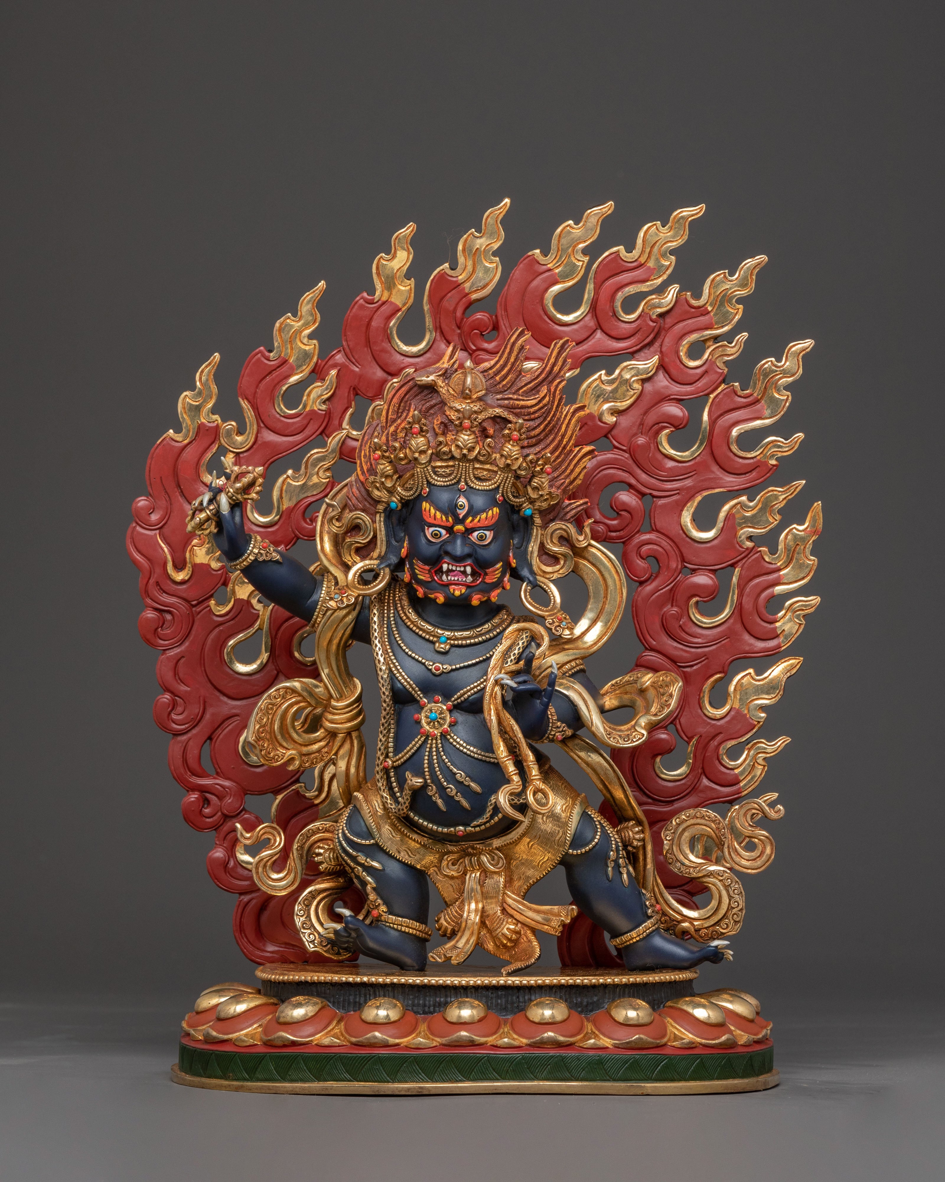 Vajrapani: A Silver Electro-Plated Sacred Sculpture of Vajrapani