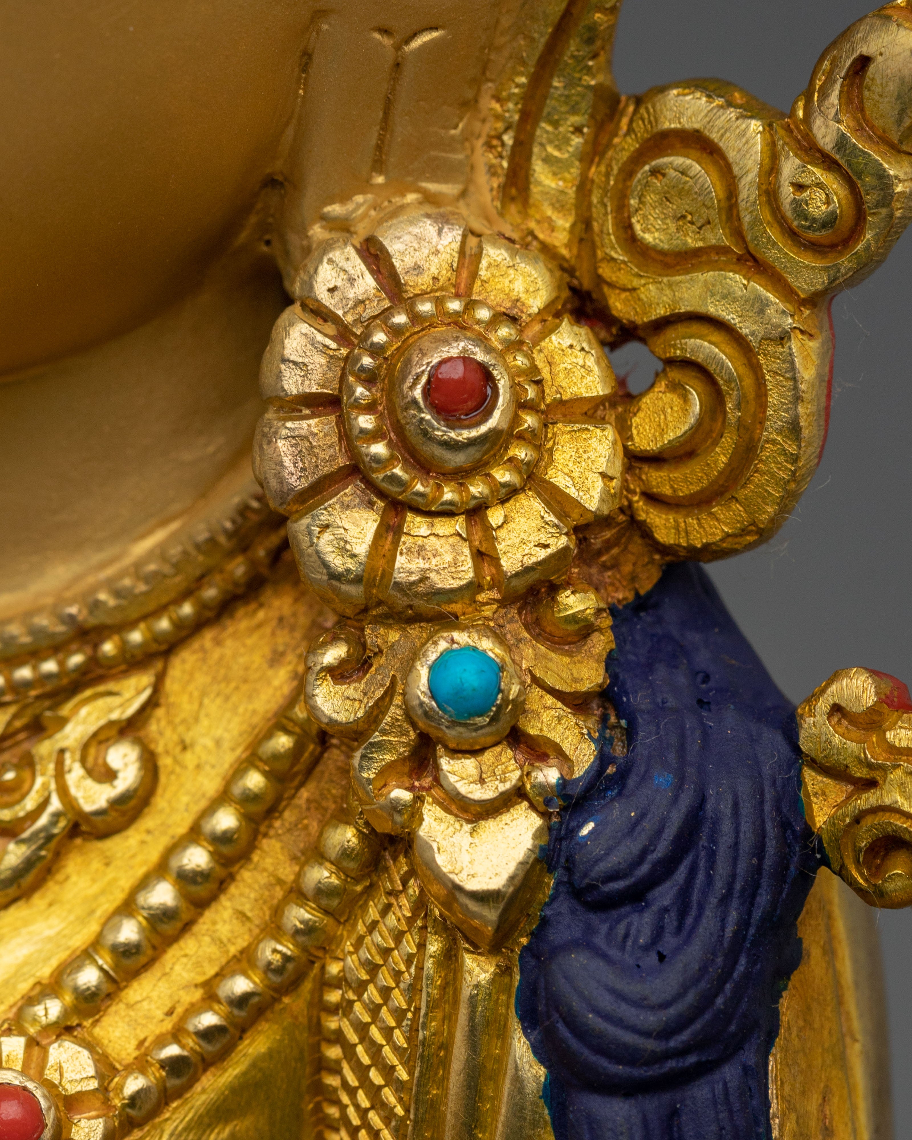 Green Tara Statue: 24K Gold Gilded