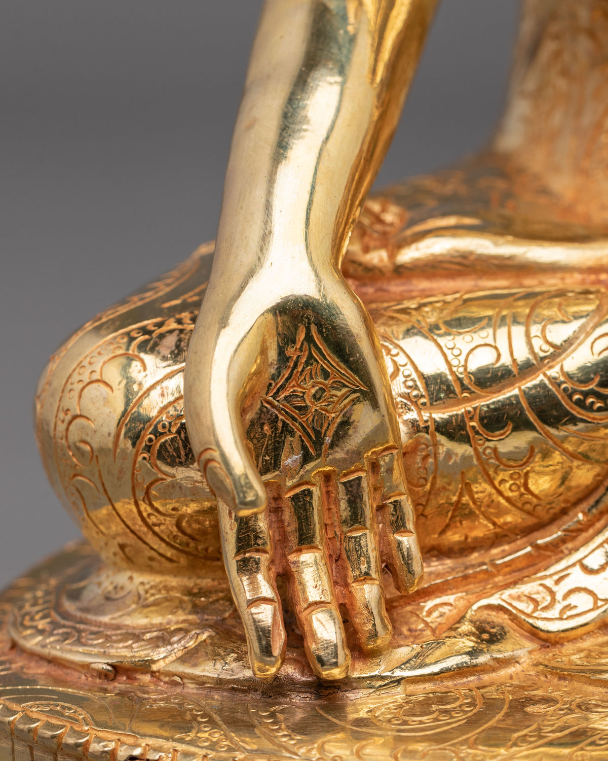 Ratnasambhava 24K Gold Gilded Sculpture