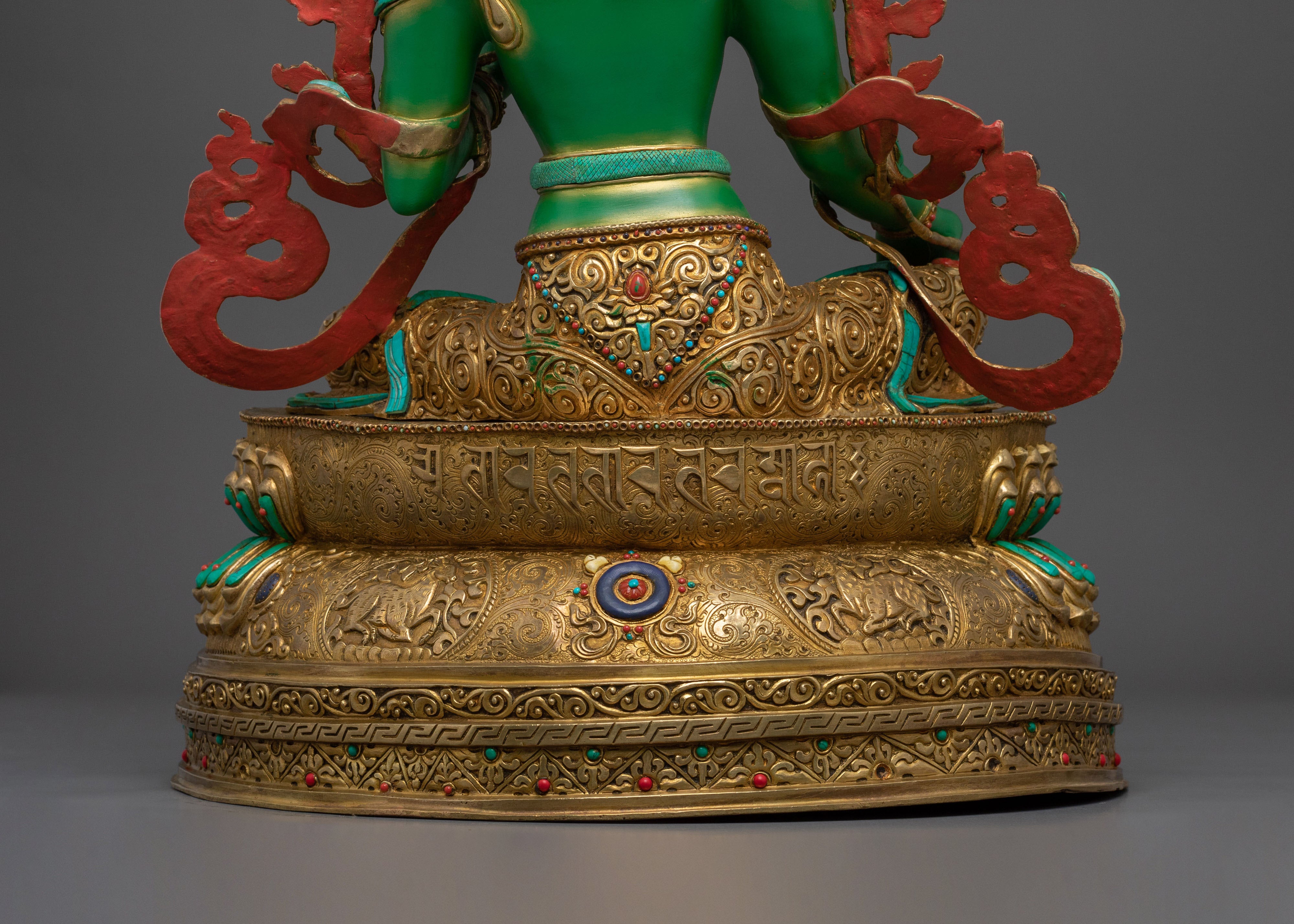 Himalayan Shyama Tara Sacred Statue Gilded in 24K Gold