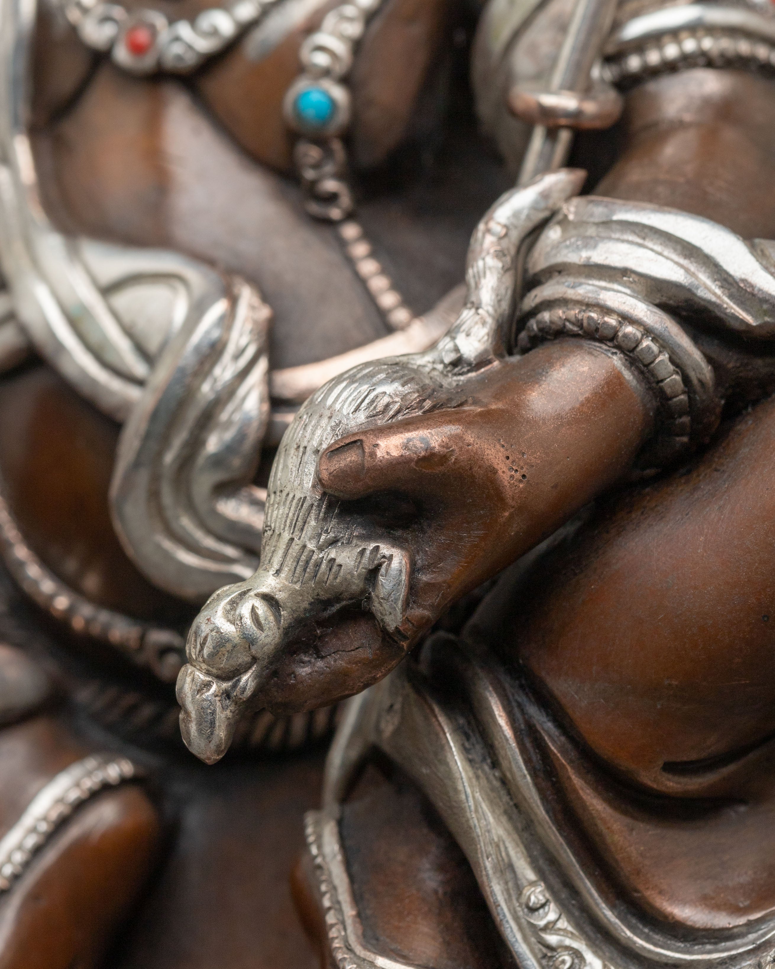 Sacred Statue of White Dzambhala: Deity of Wealth and Compassion