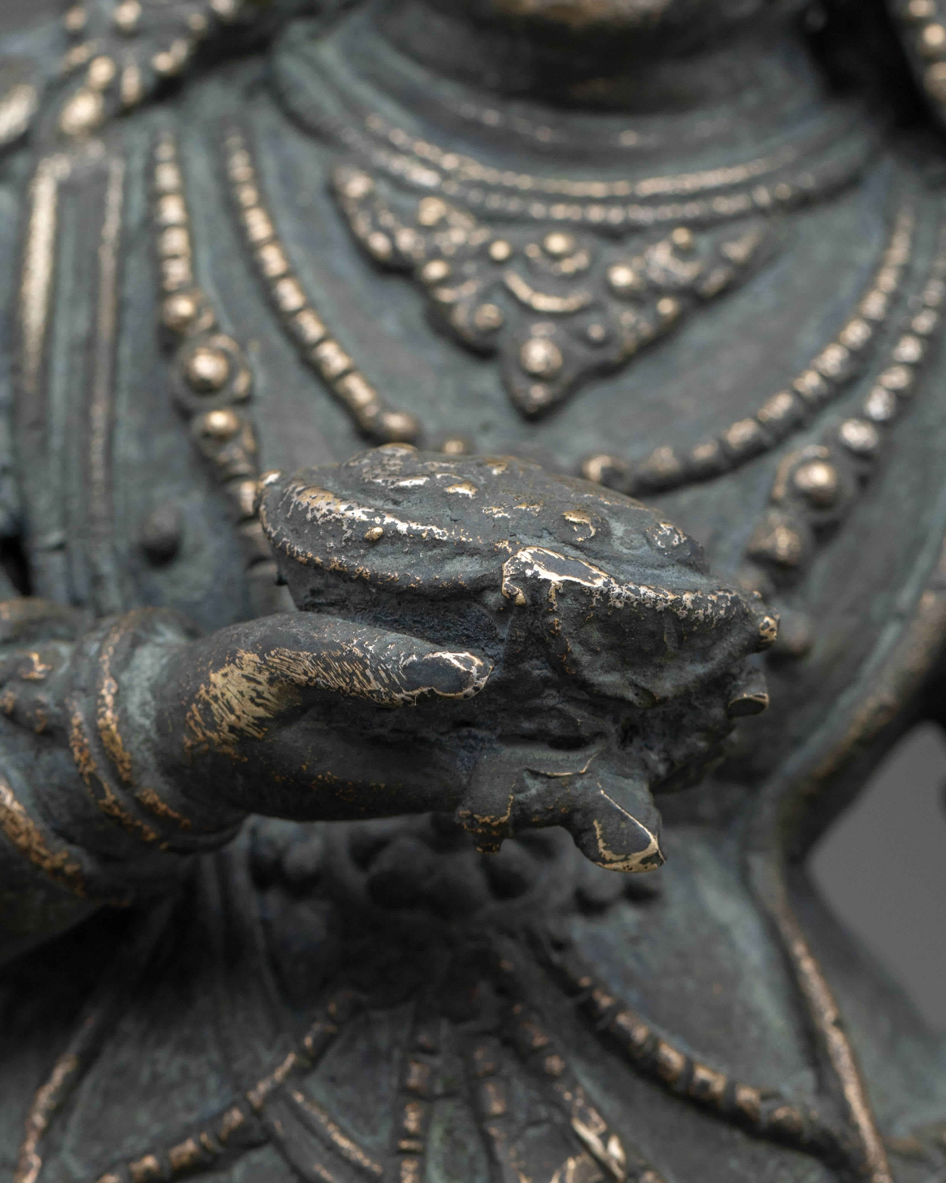 Black Dzambhala Figurine with Antique Finish