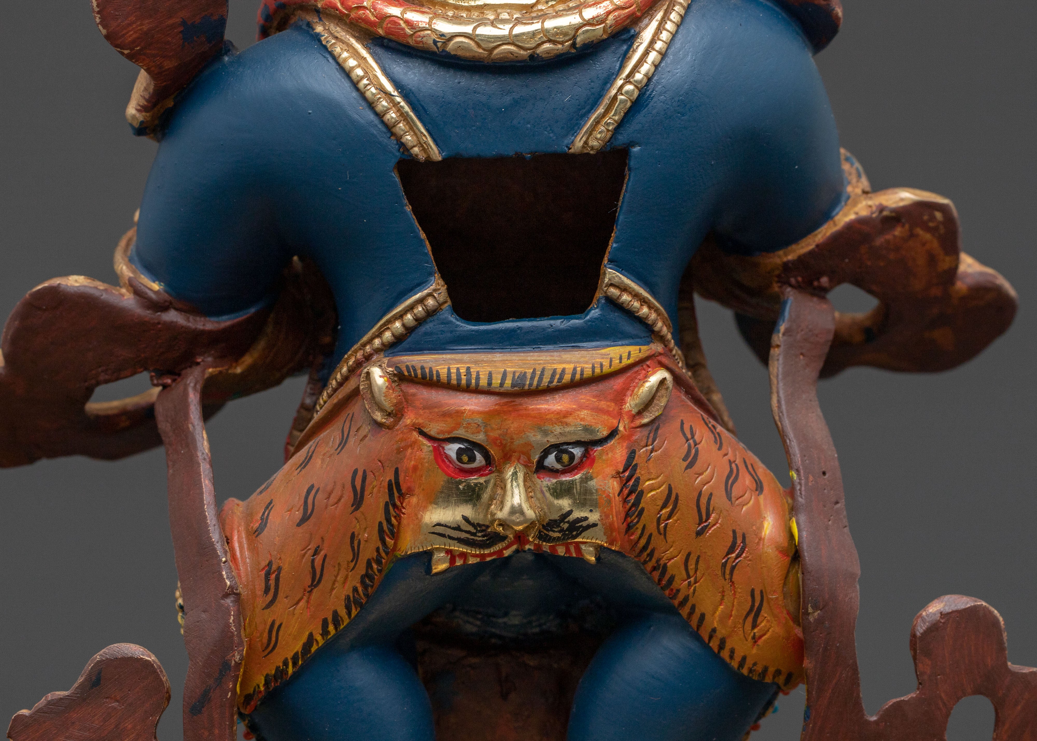 Statue of Shakya Mahakala | Exquisite 24K Gold Gilded Handcrafted