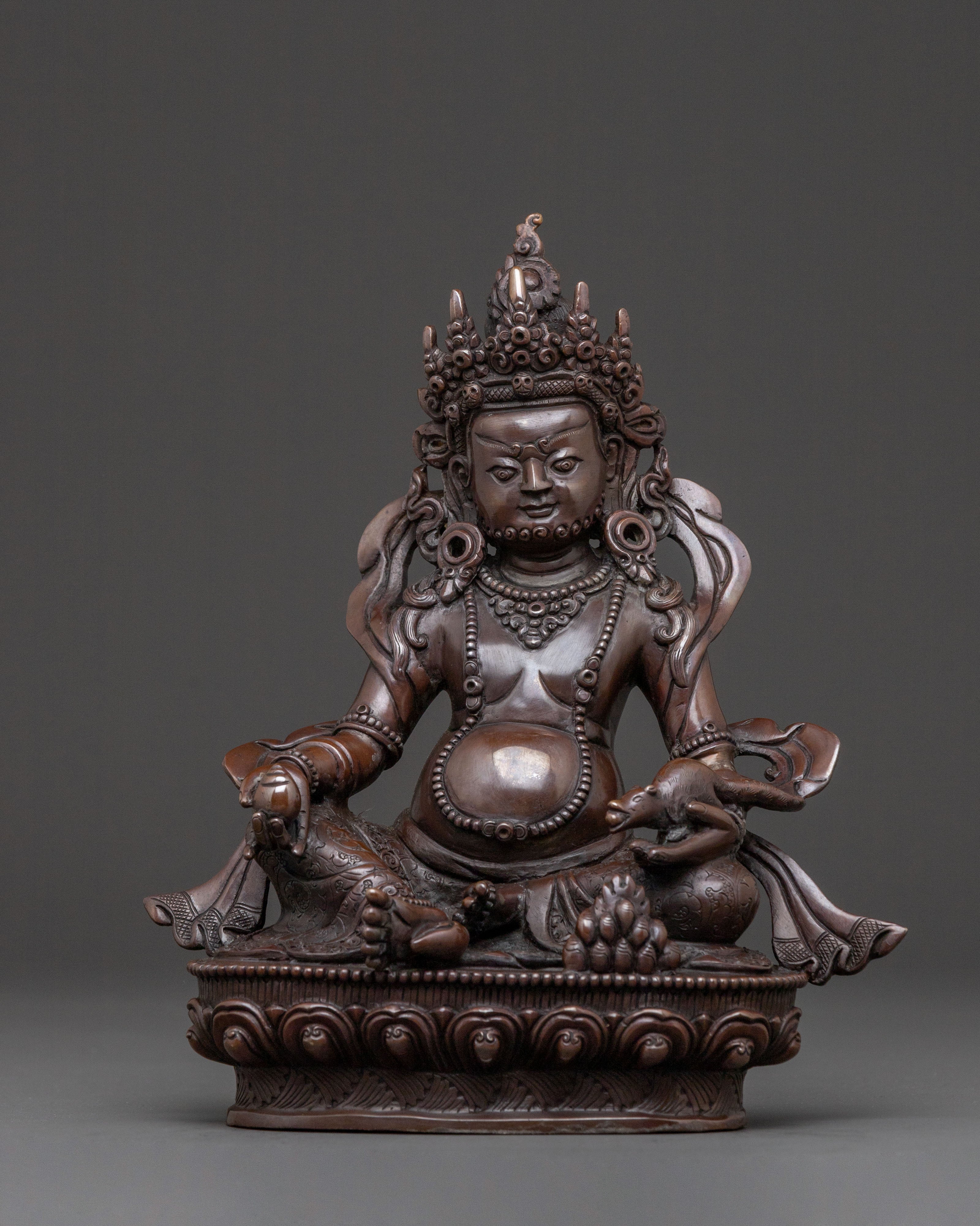 Dzambhala Statue: Oxidized Copper Statue