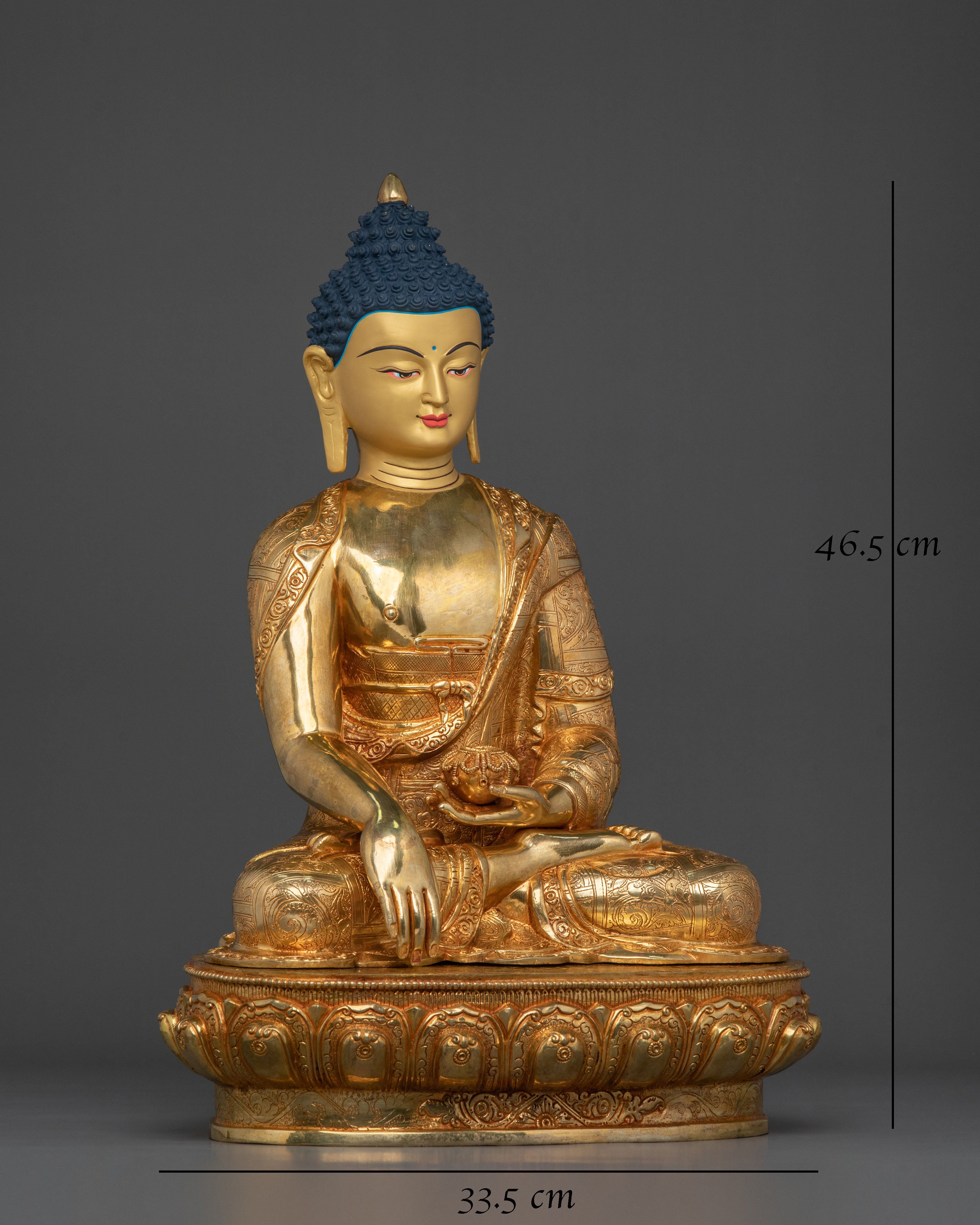 Shakyamuni Buddha Statue | 24K Gold Gilded Figurine