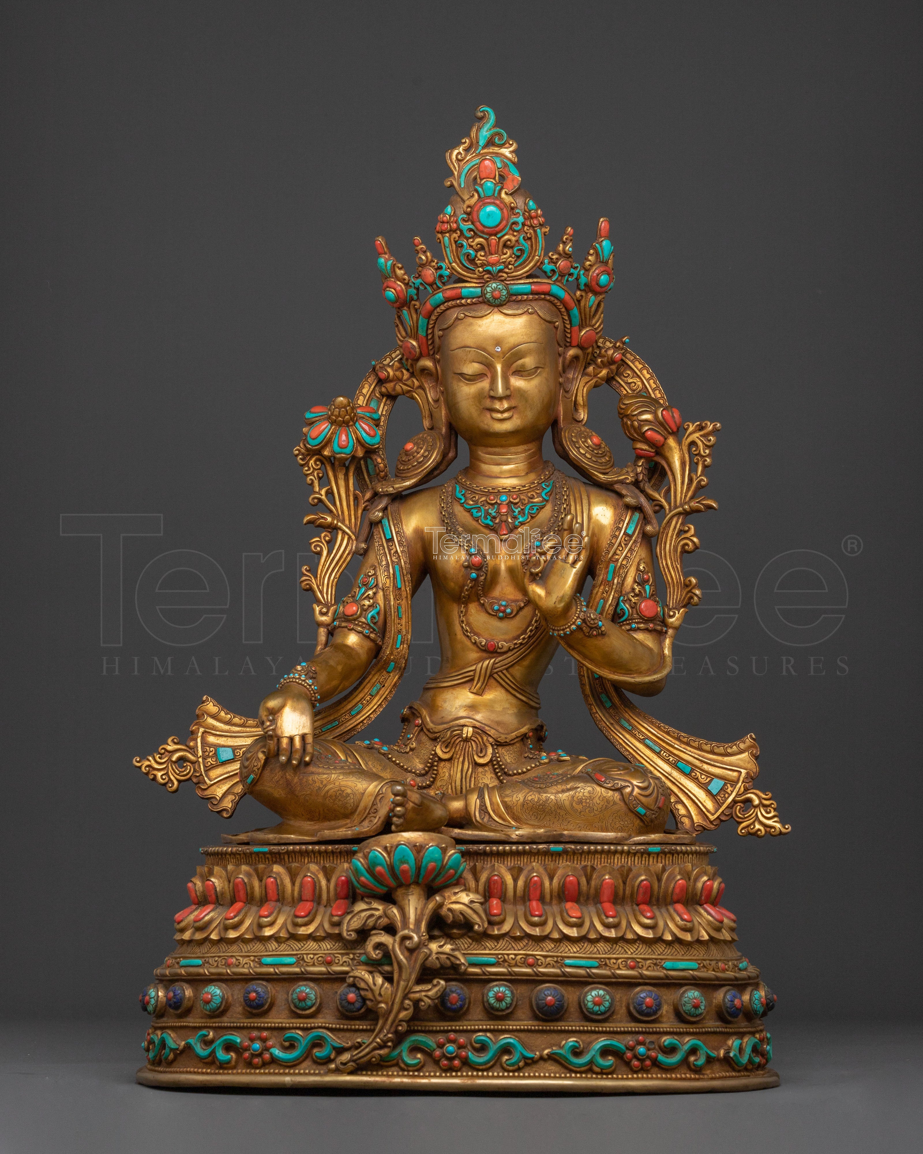 Green Tara Himalayan Buddhist Statue | Goddess of Protection & Healing