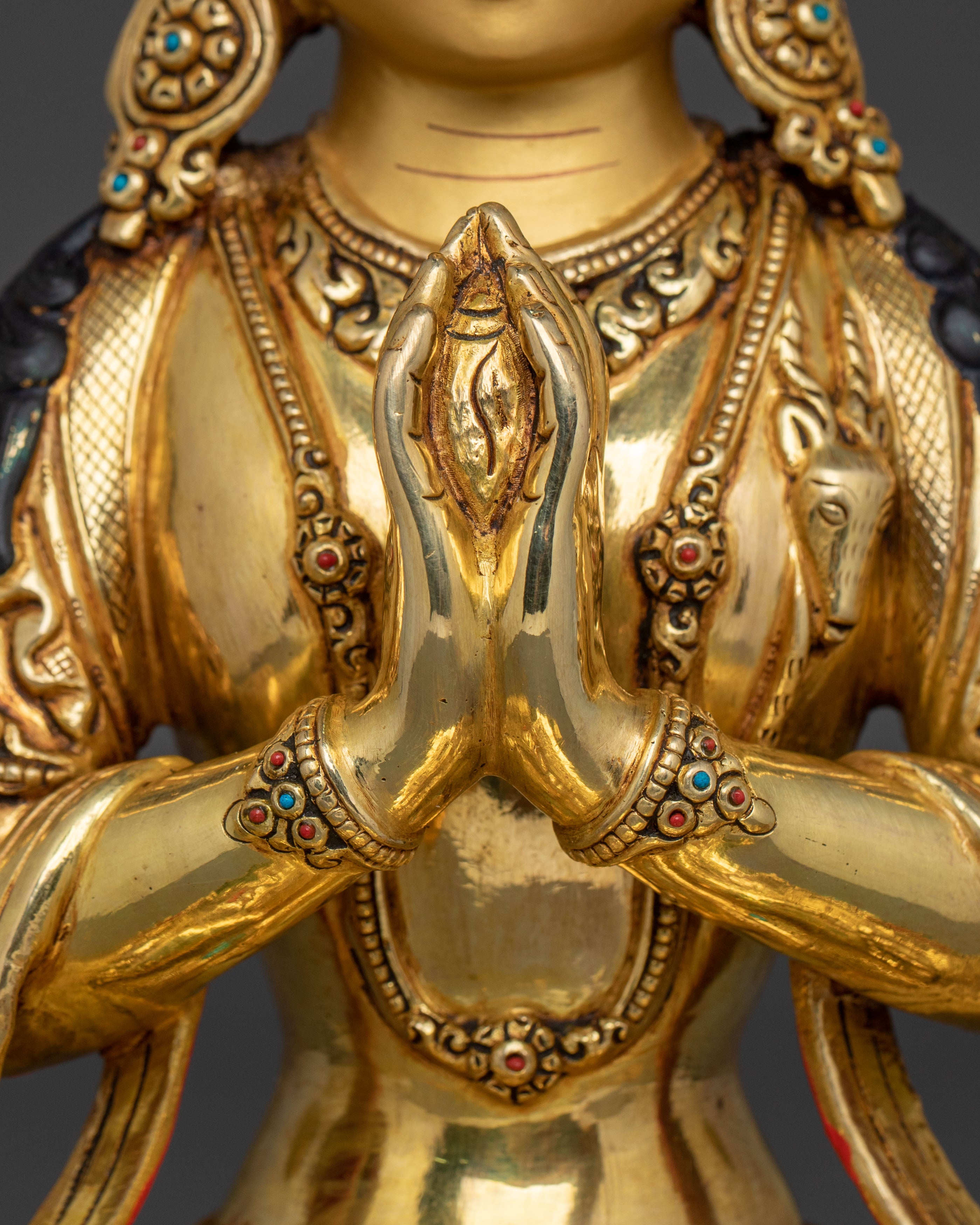 Handmade Six Bodhisattva Statue Set | 24K Gold Gilded Sacred Sculpture