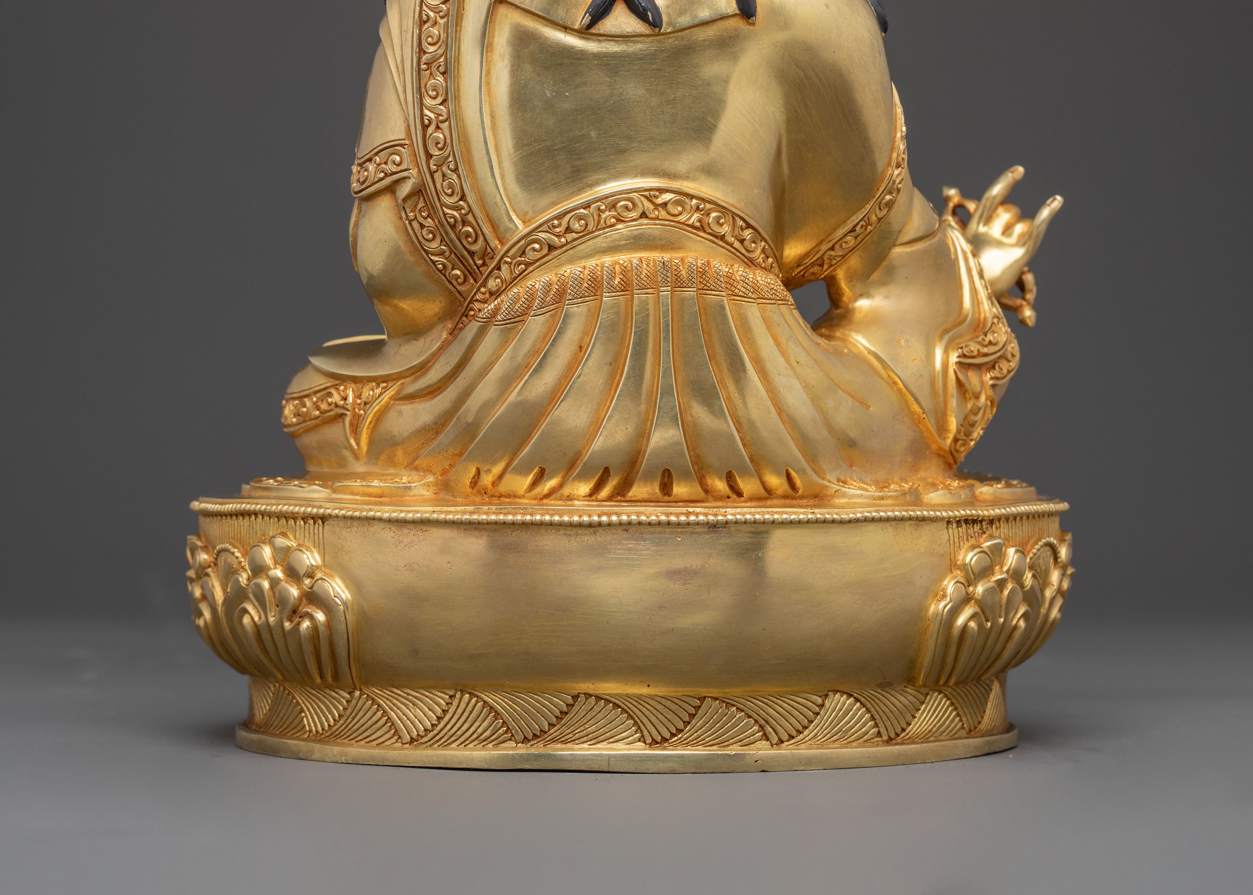Guru Rinpoche Sacred Statue: Hand-Gilded Serenity