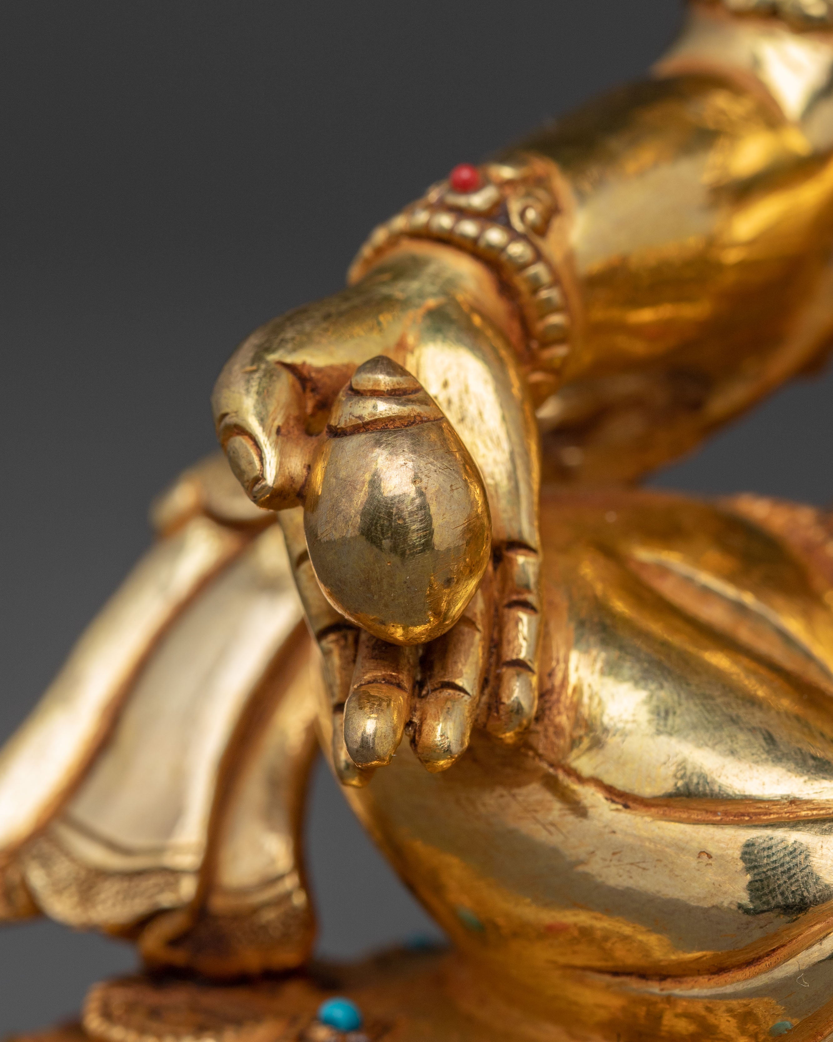 24K Gold Glided Kuber Dzambhala Statue | Traditional Tibetan Icon