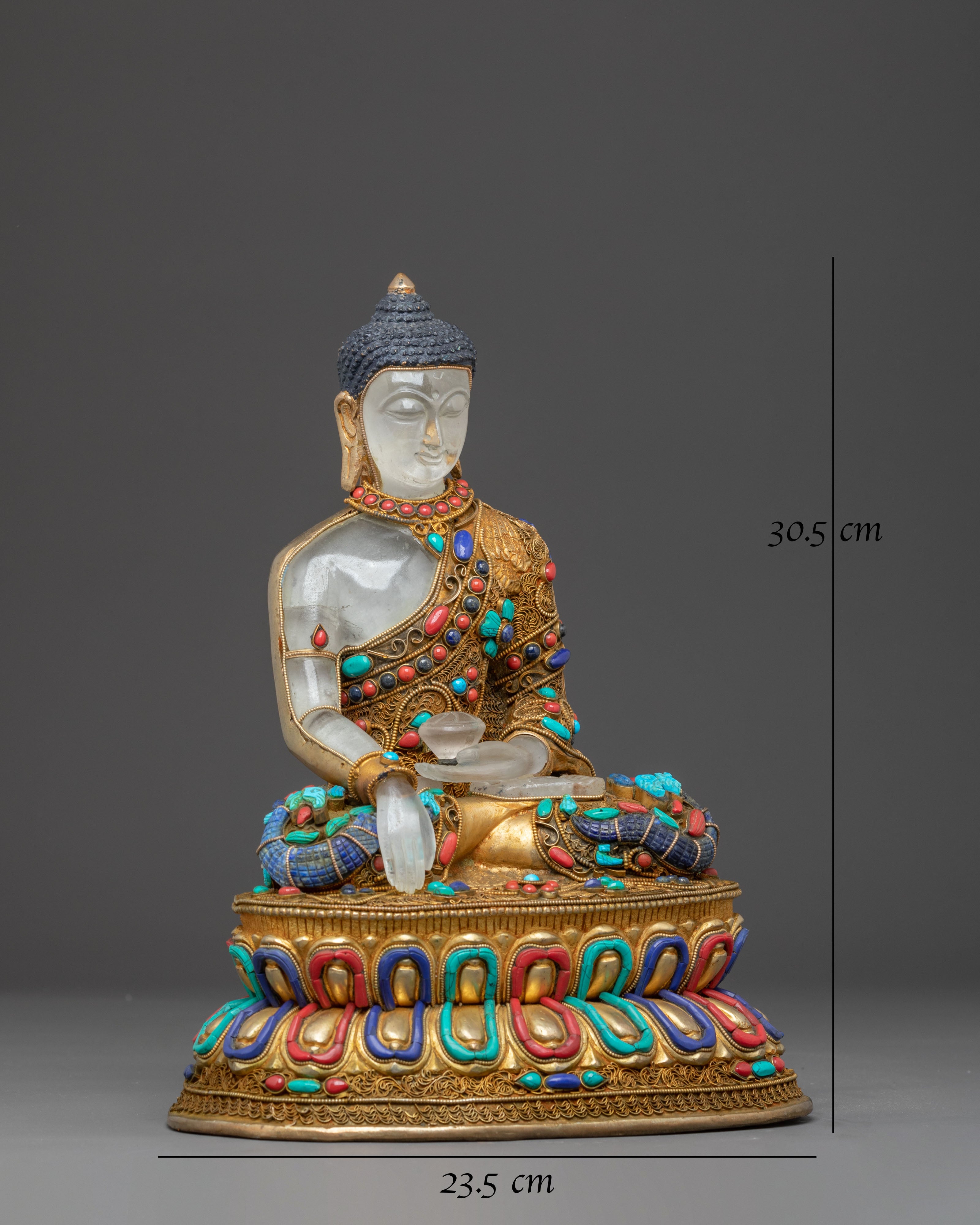 Shakyamuni Buddha: Handcrafted Crystal Sculpture