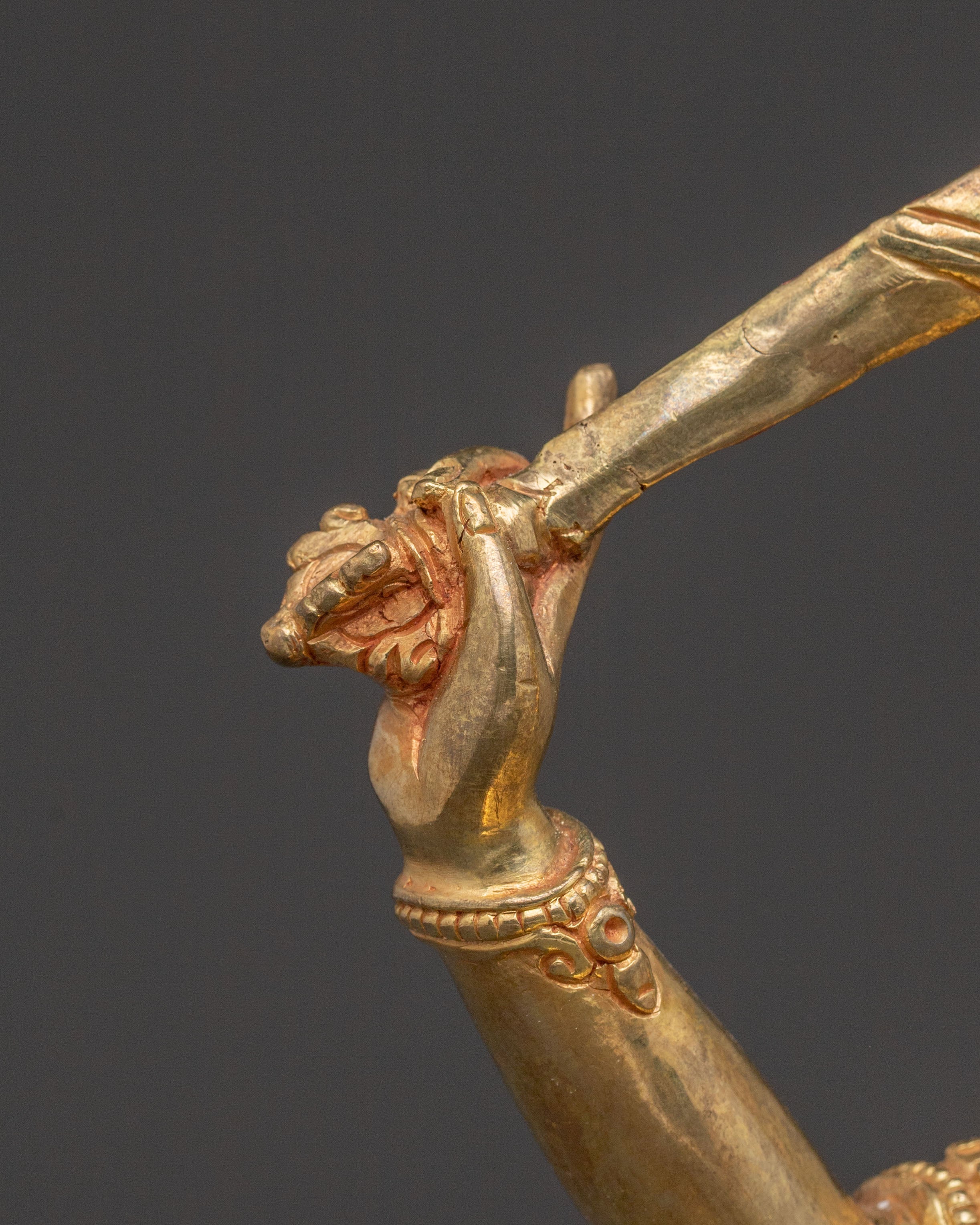 Blessing Statue of Manjushri – Hand-Gilded Copper Statue