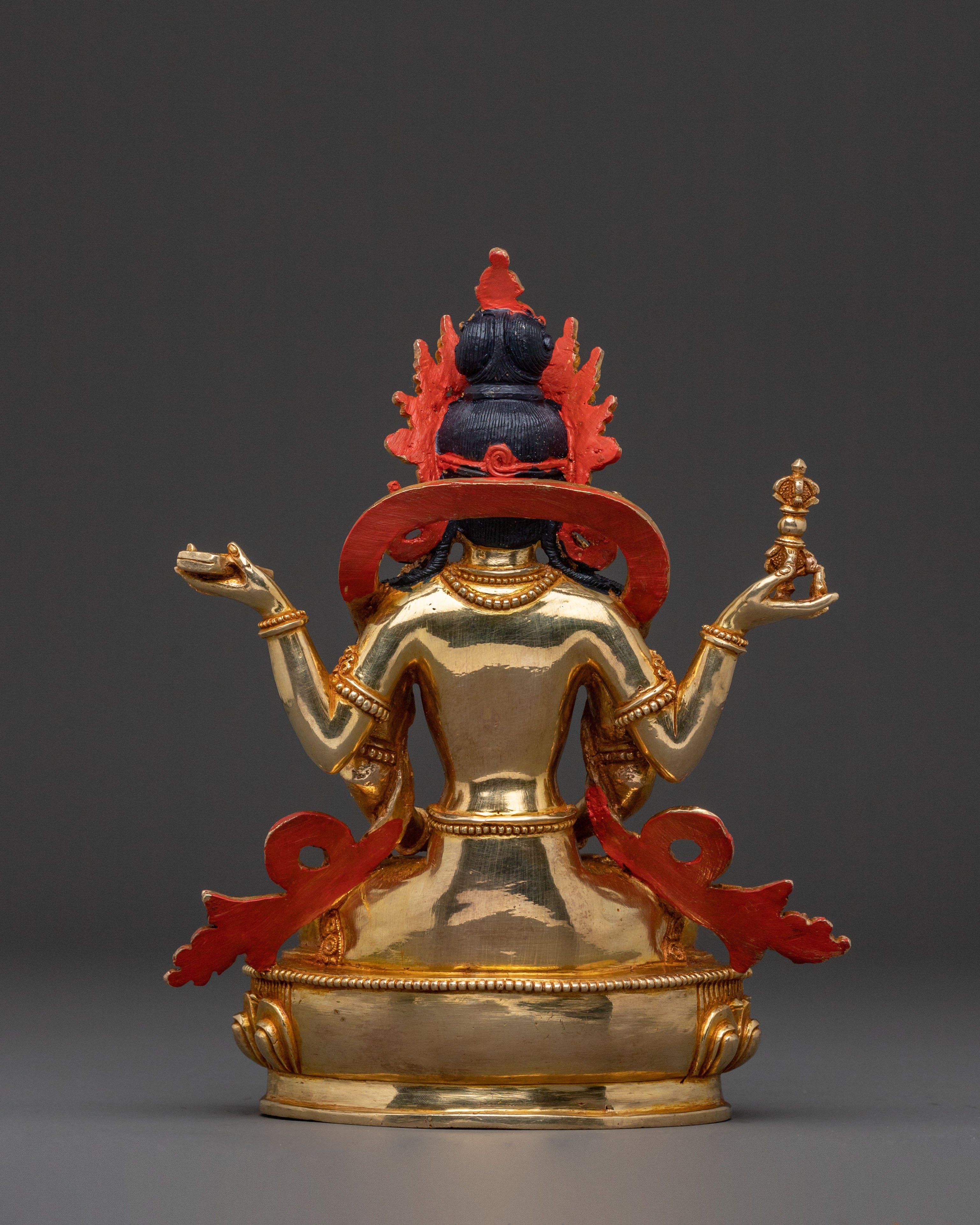Prajnaparamita Wisdom Statue, Hand-Gilded Copper Art