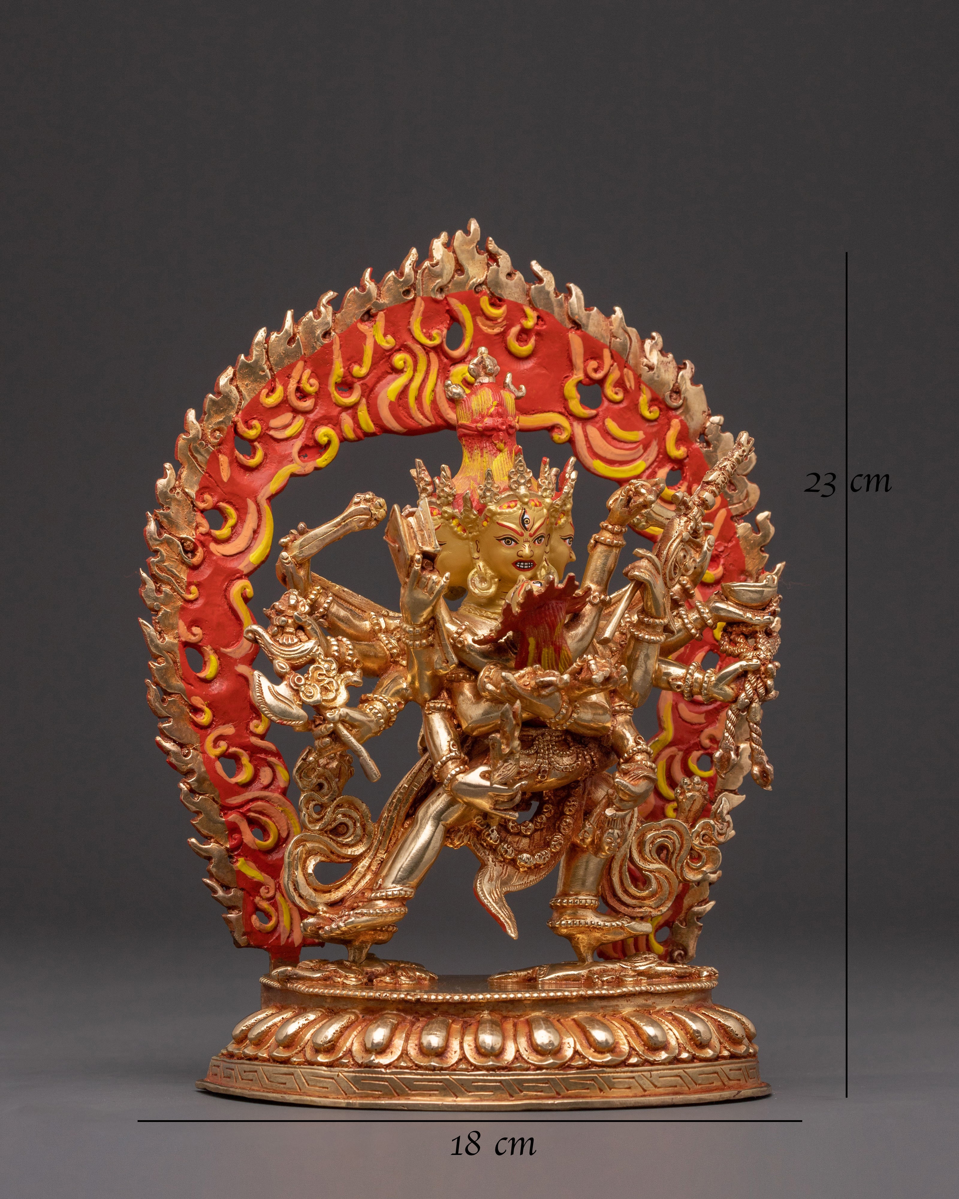 Chakrasamvara Tantric Deity - Hand-Gilded Copper Statue