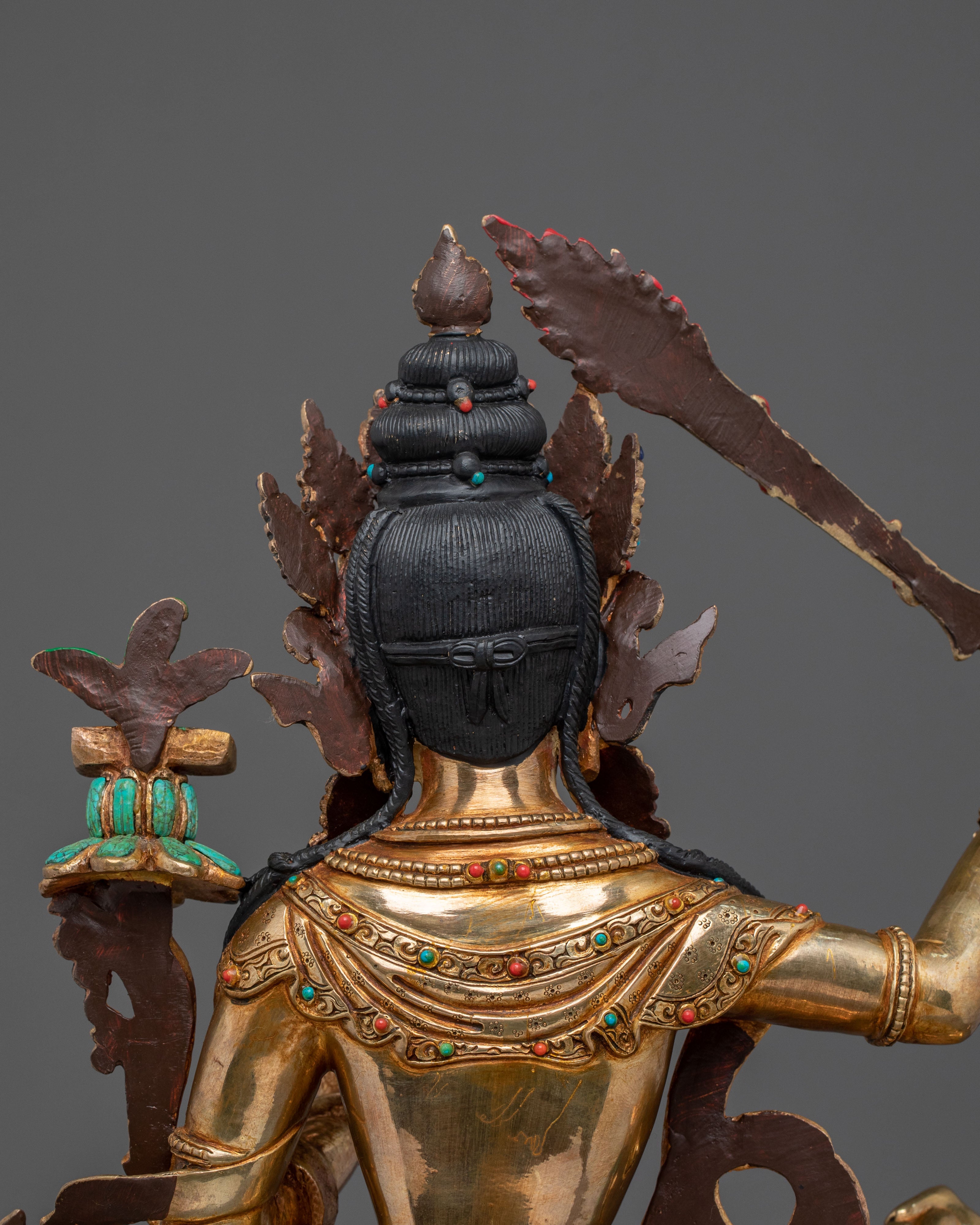 Simhanada Manjushri Sculpture | Tibetan Wisdom Bodhisattva