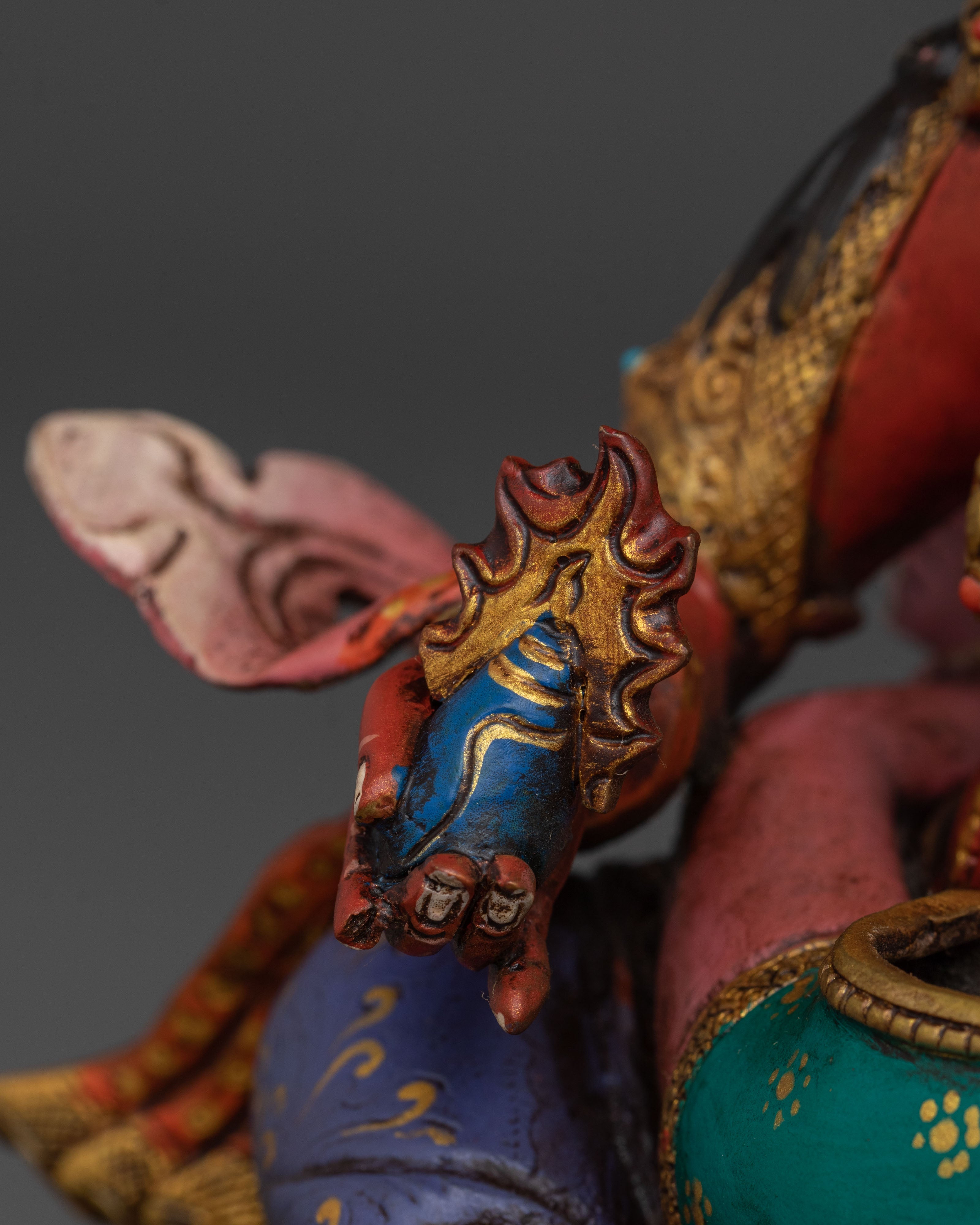 Red Dzambhala Statue | Tibetan Buddhist Deity