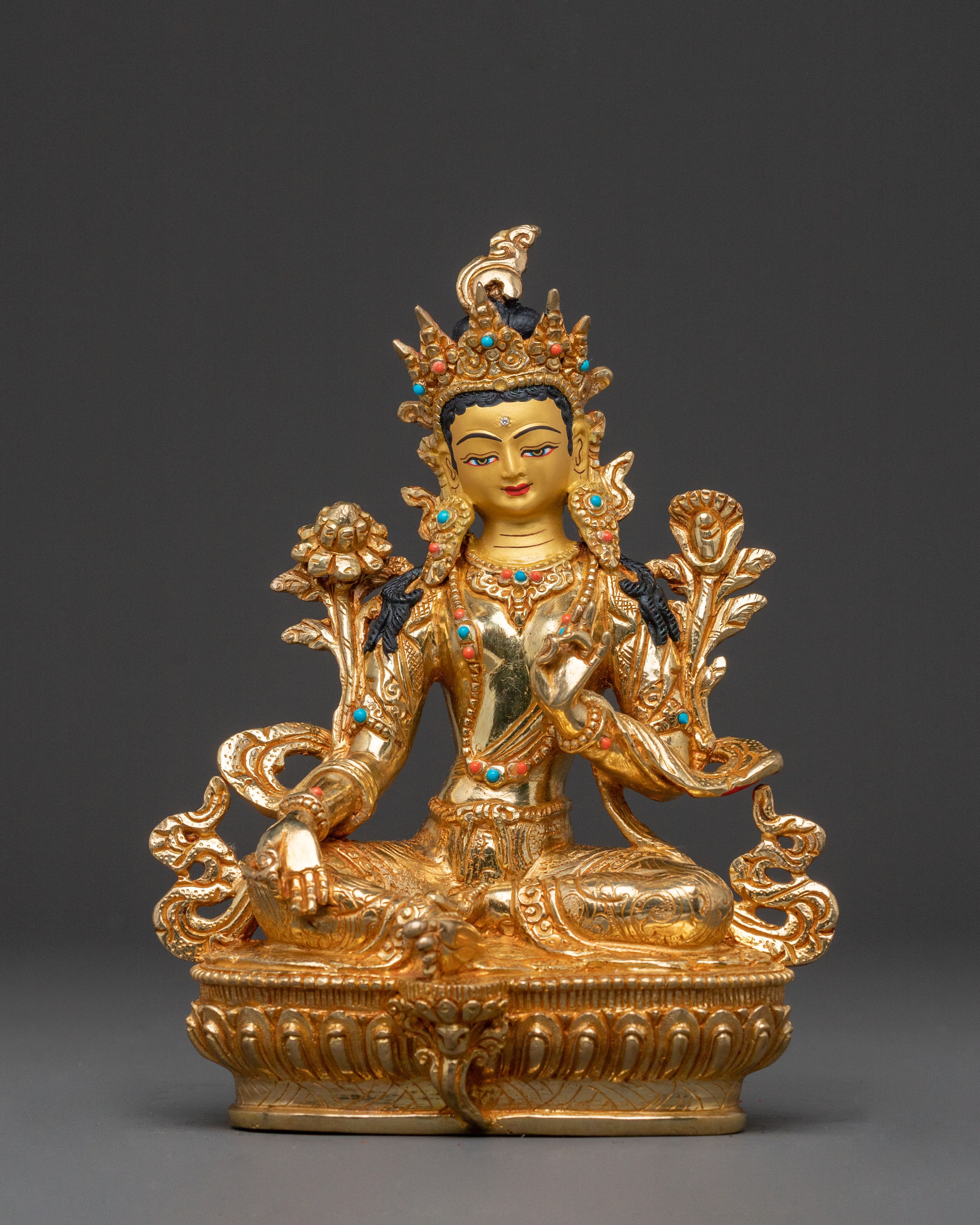 Swift Savior Green Tara Statue | Sacred Altar Decor