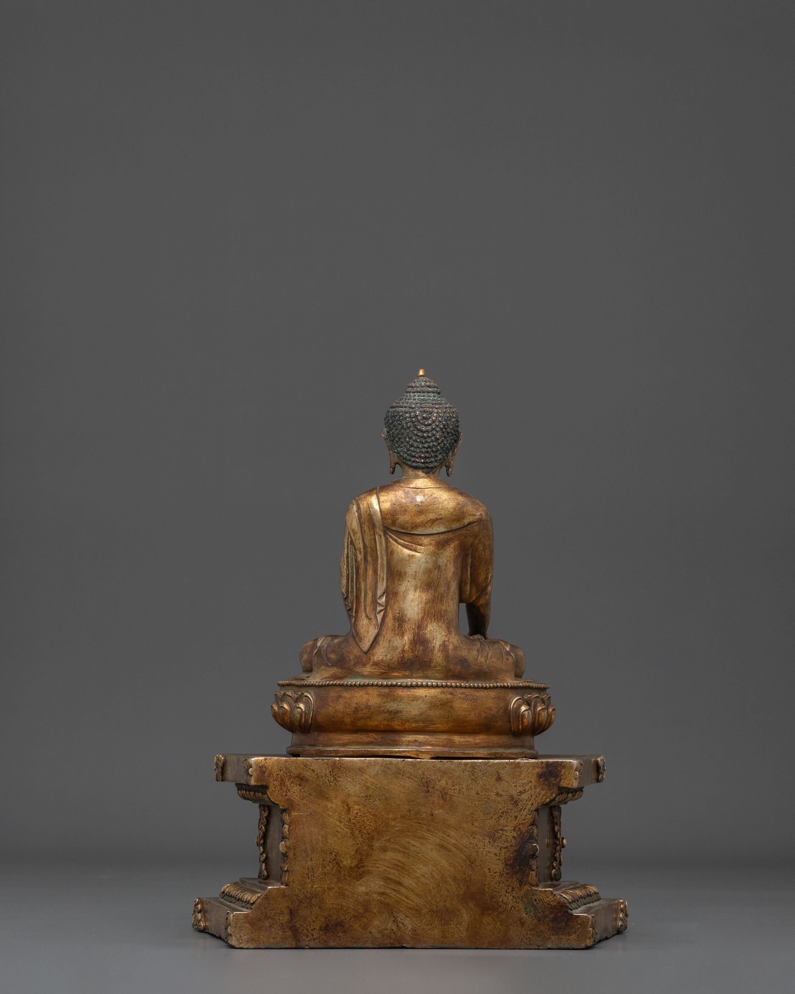 Shakyamuni Buddha Statue on Throne | Home Decor