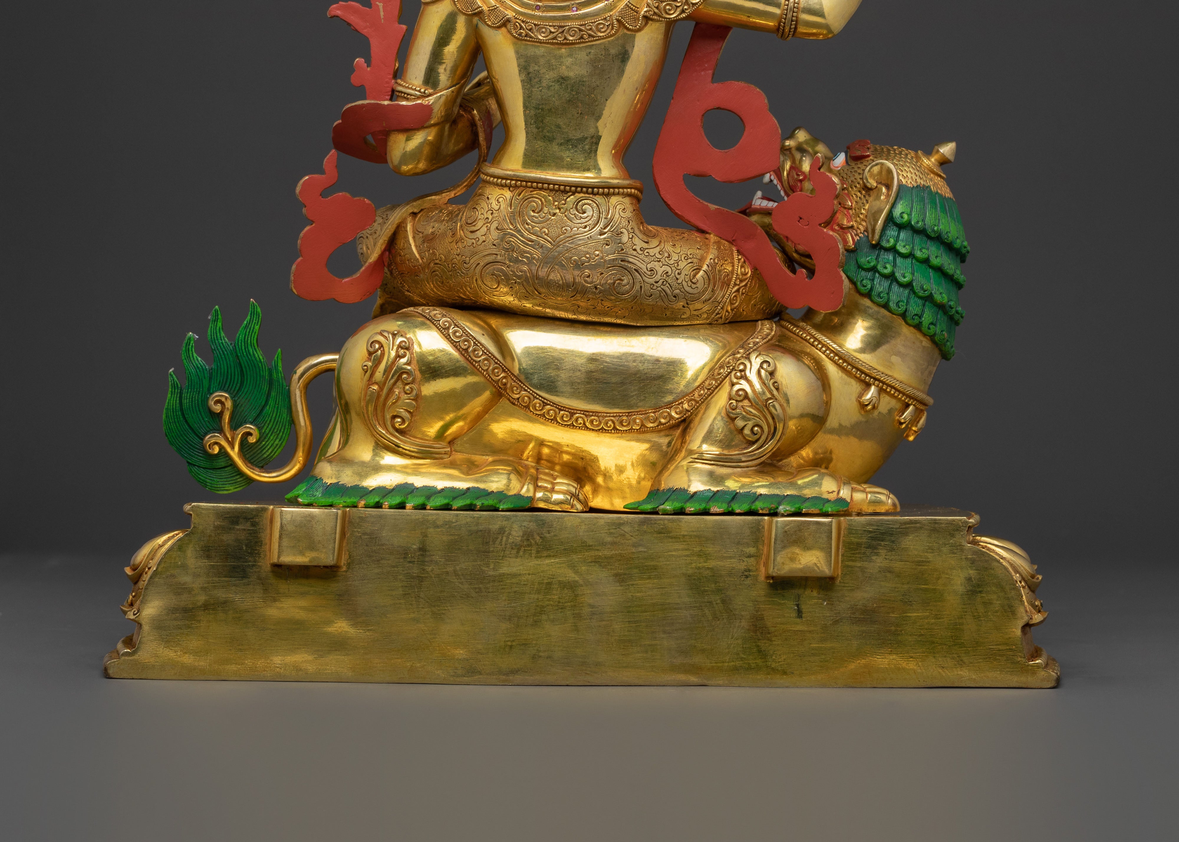 Simhanada Manjushri Sacred Statue for Rituals