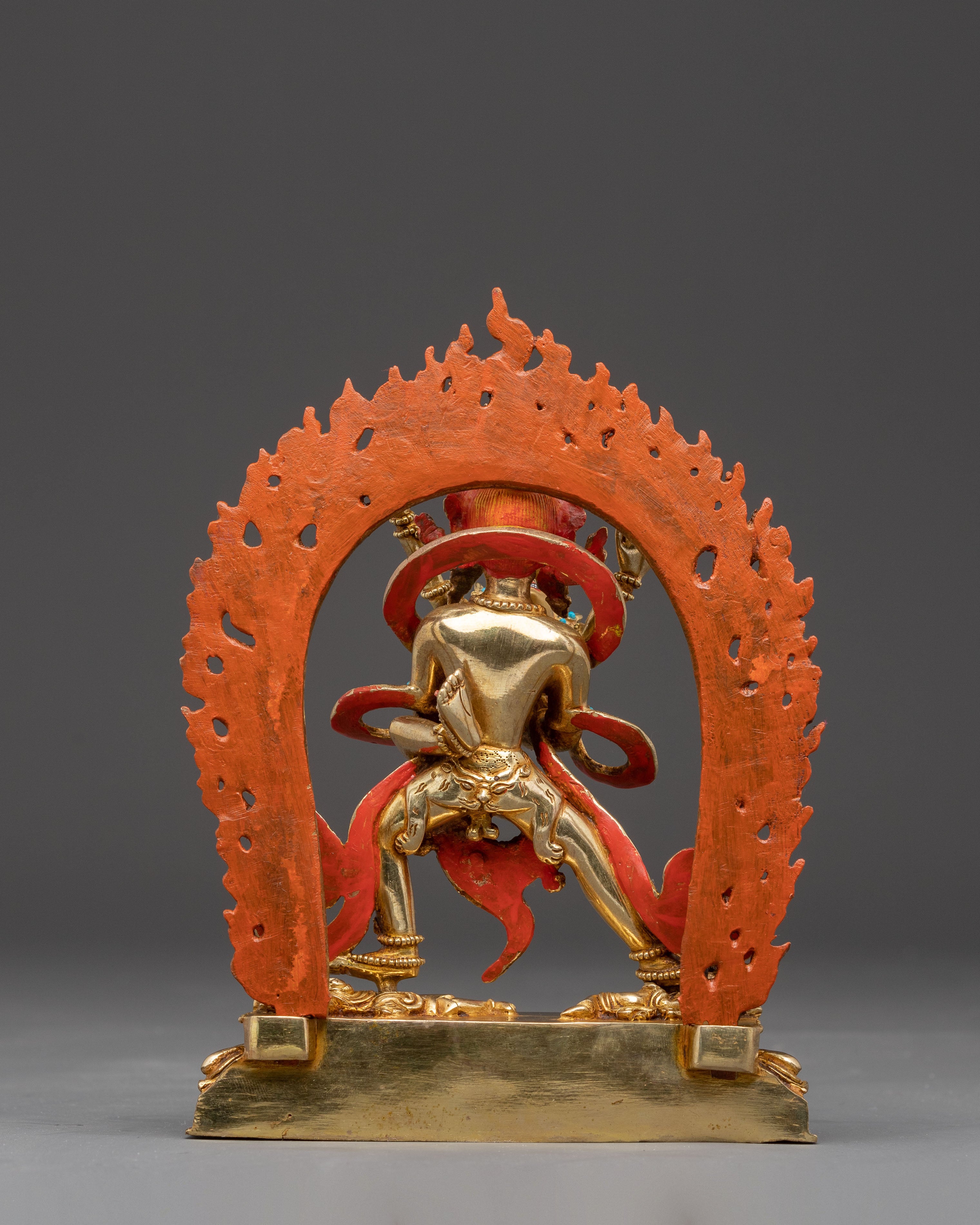 Chakrasamvara Handmade Golden Buddhist Statue | Tibetan Sculpture for Altar