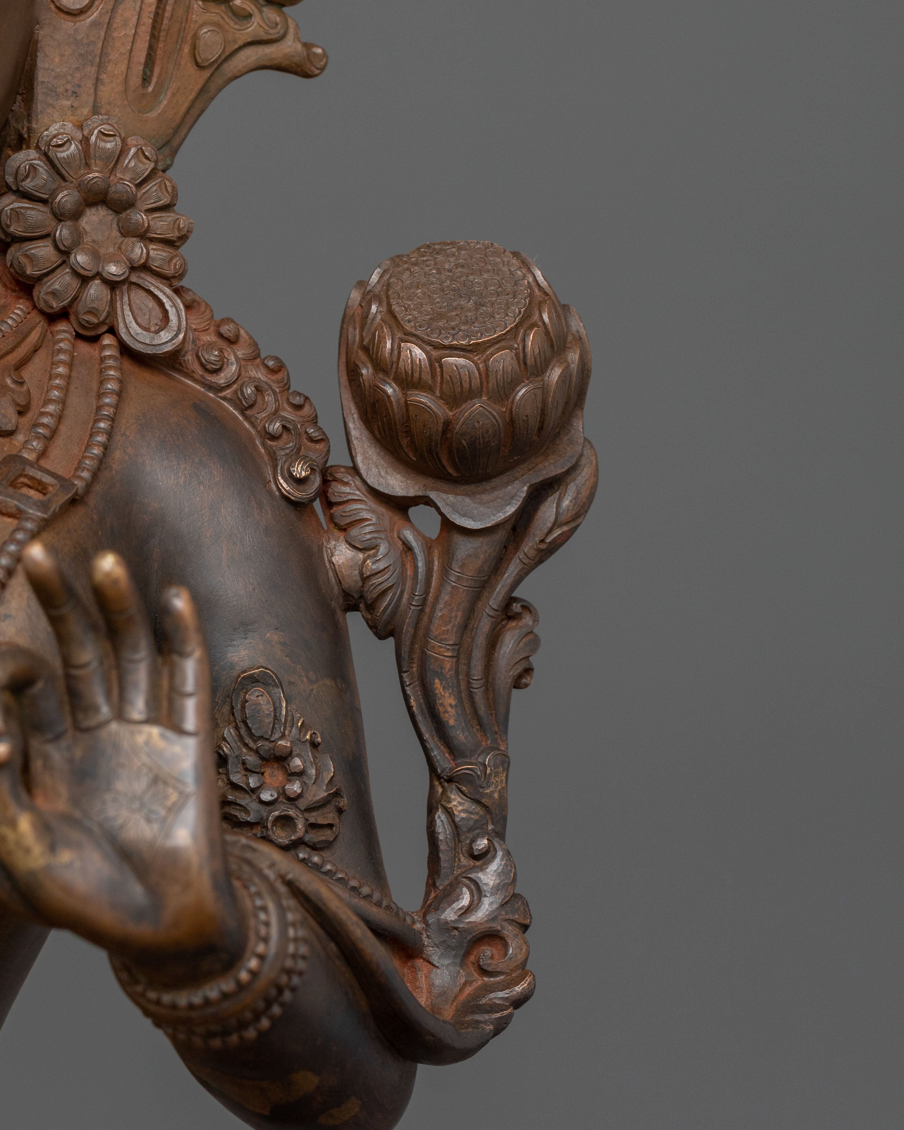 Green Tara Statue On Throne | Goddess of Protection
