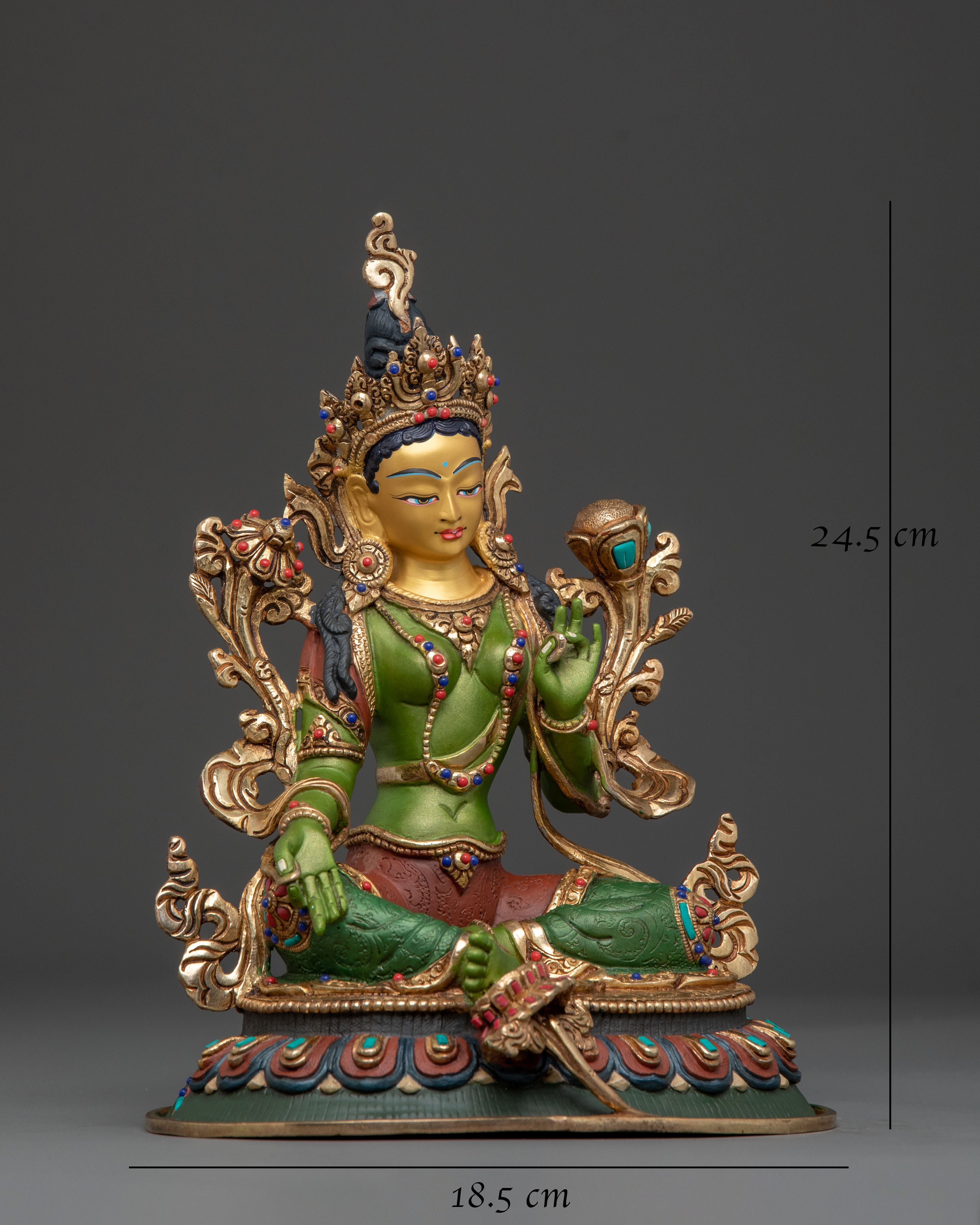Green Tara Statue: Himalayan Buddhist Guardian