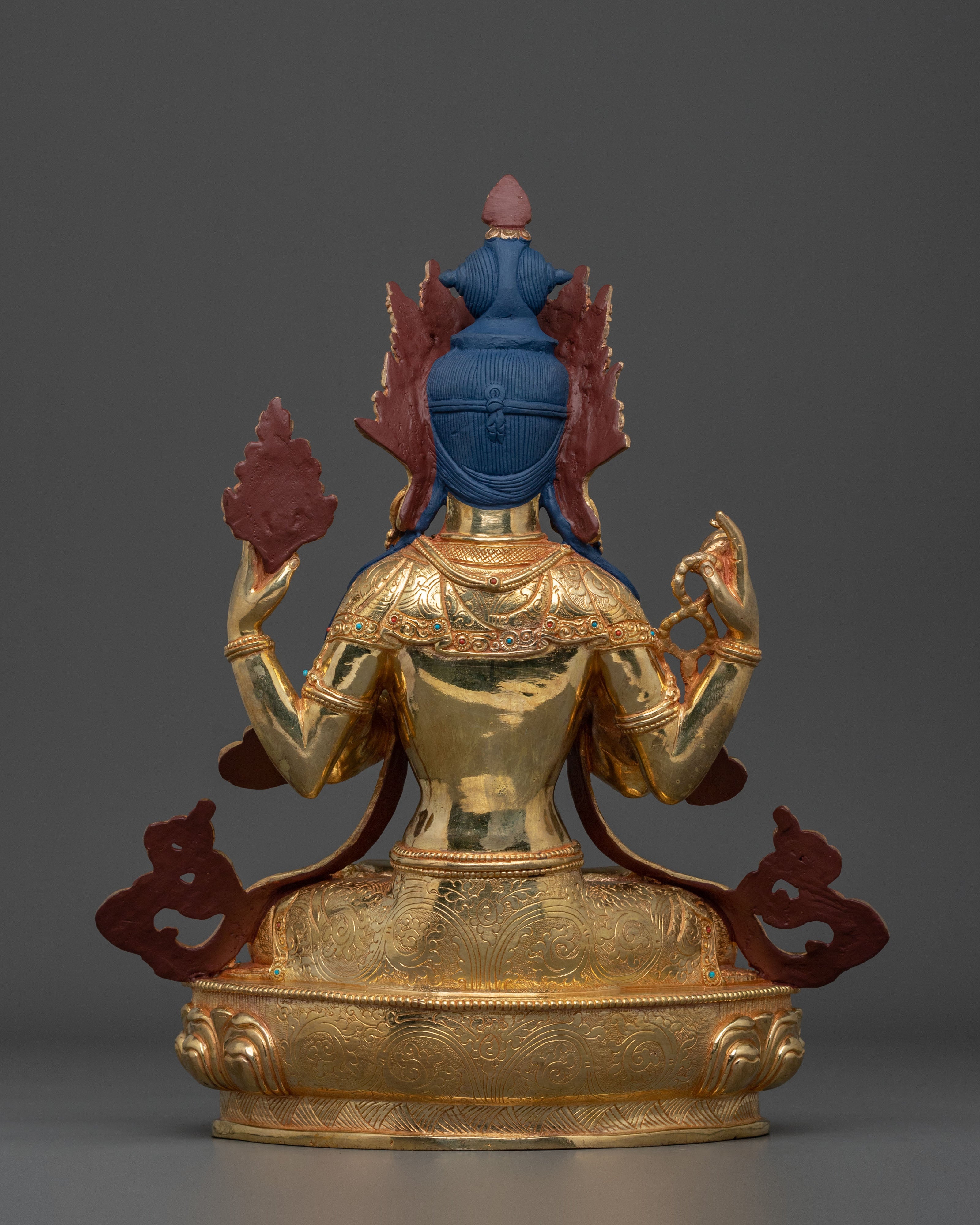 Chenrezig Statue: 24K Gold Gilded