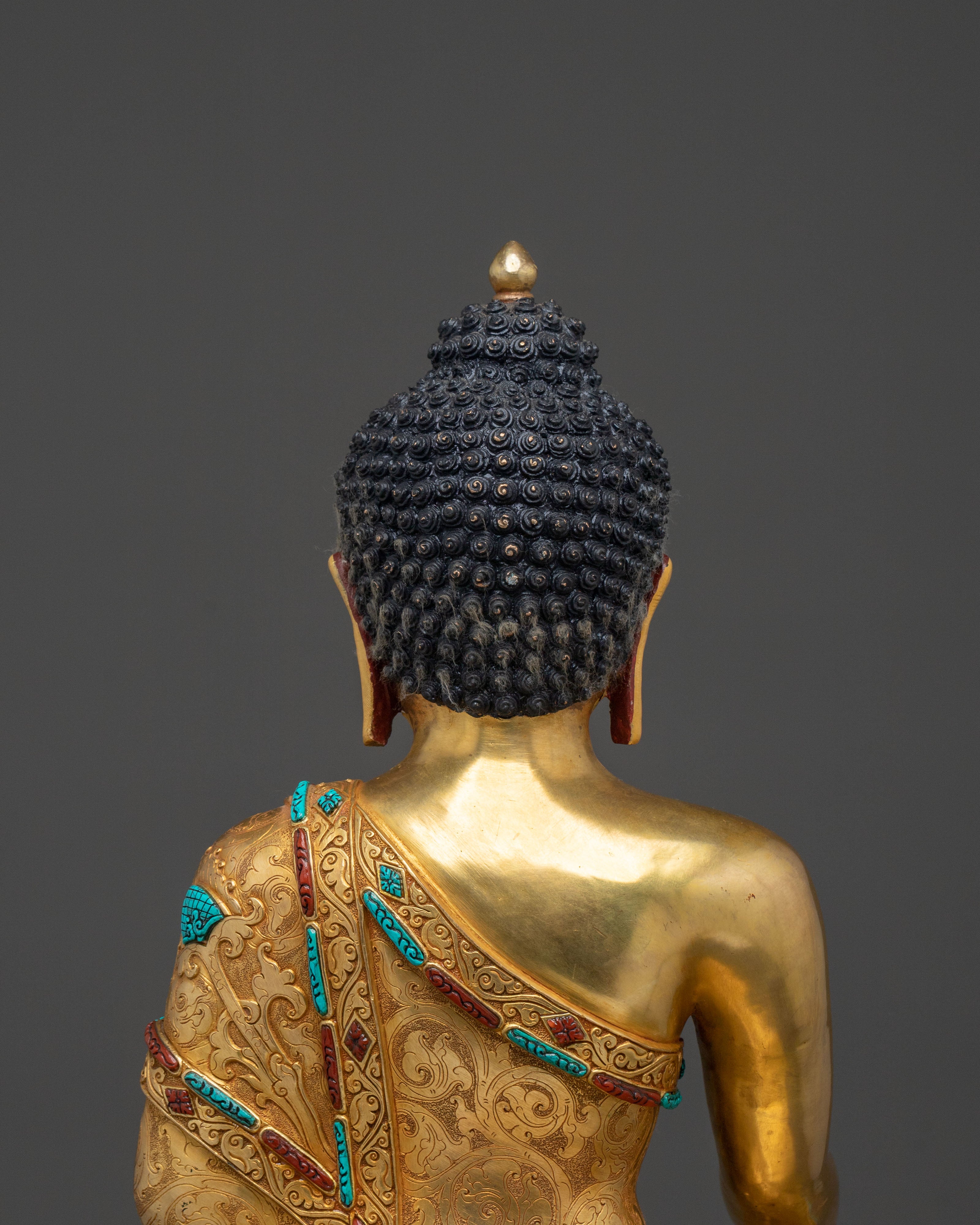 Shakyamuni Buddha Statue On Throne | Home Decor