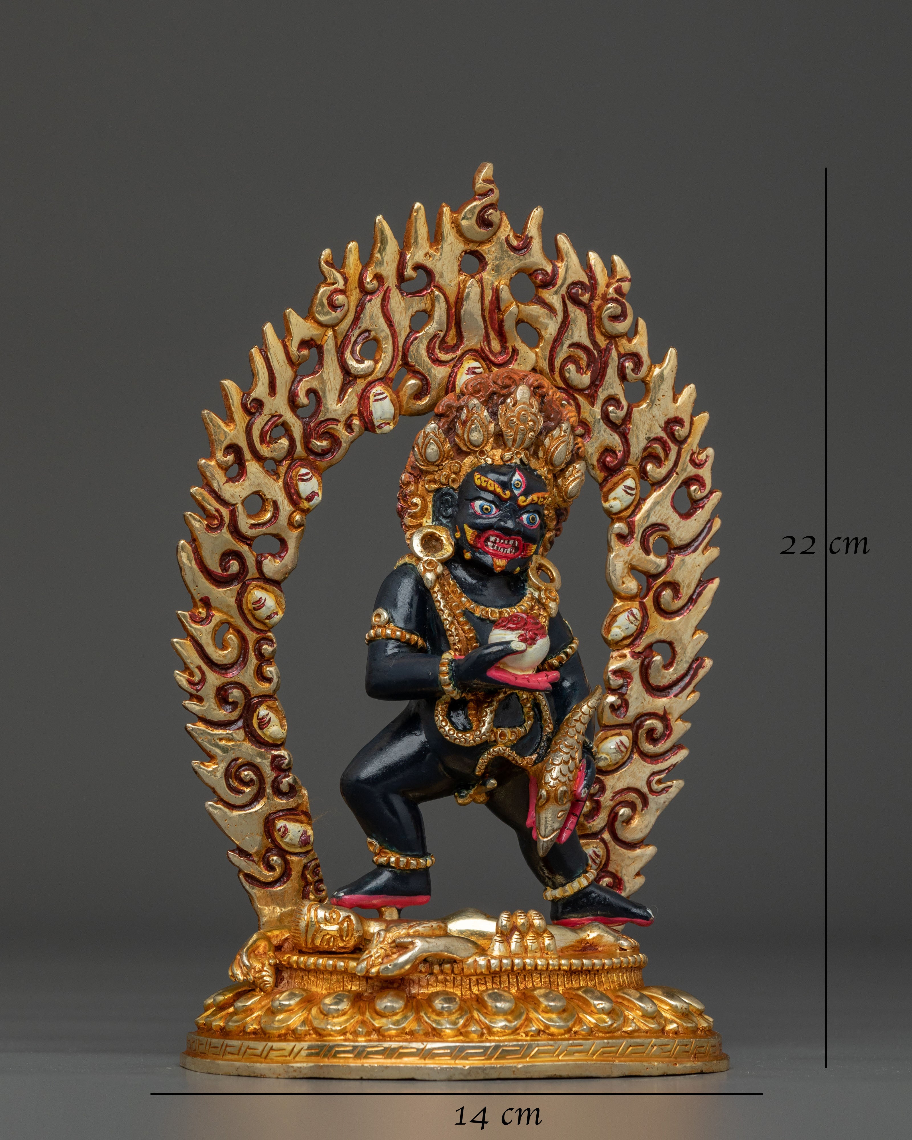 Black Dzambhala Protector Statue | Traditional Buddhist Deity Figure