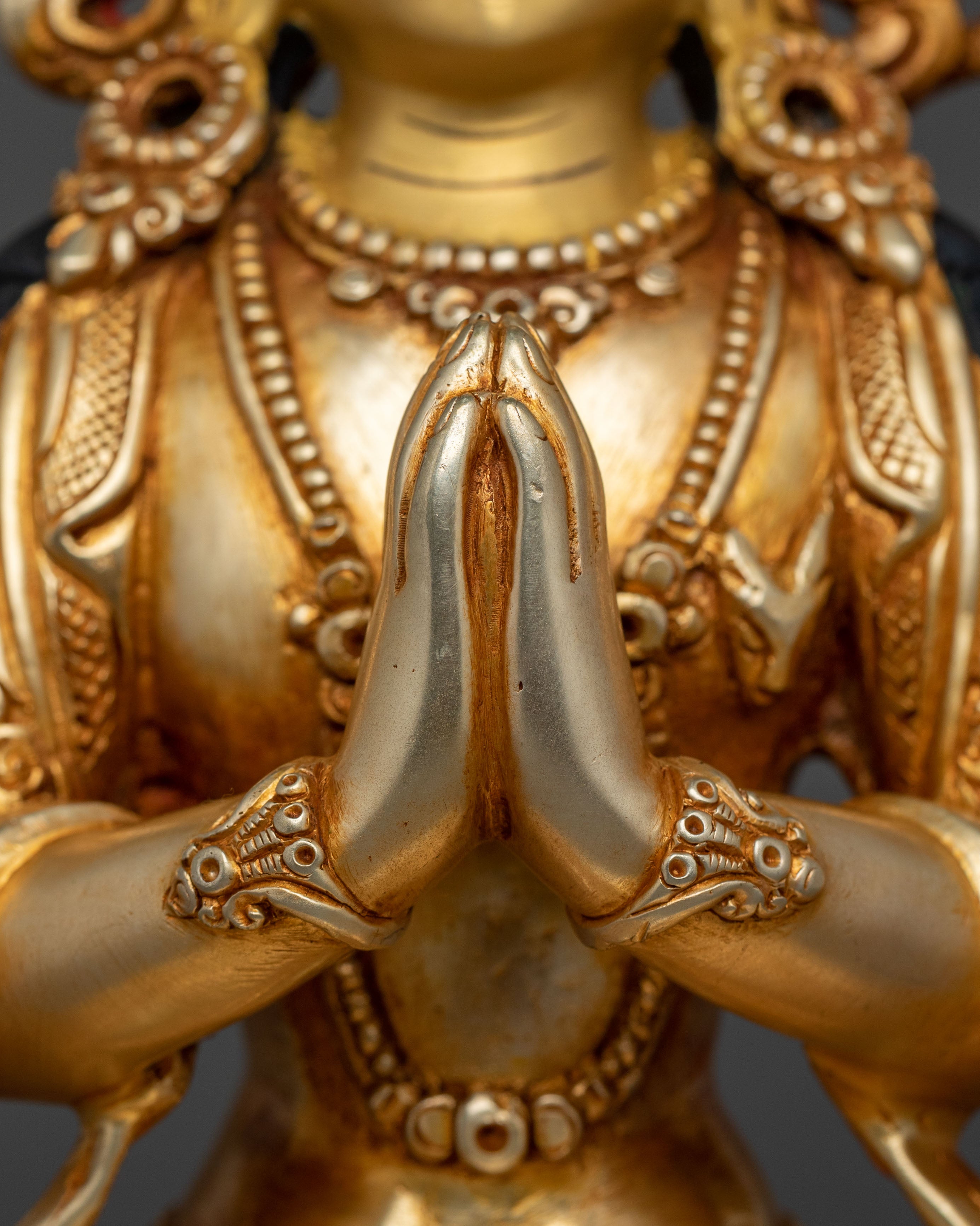 Four Armed Chenrezig Copper Sculpture | Home Decor