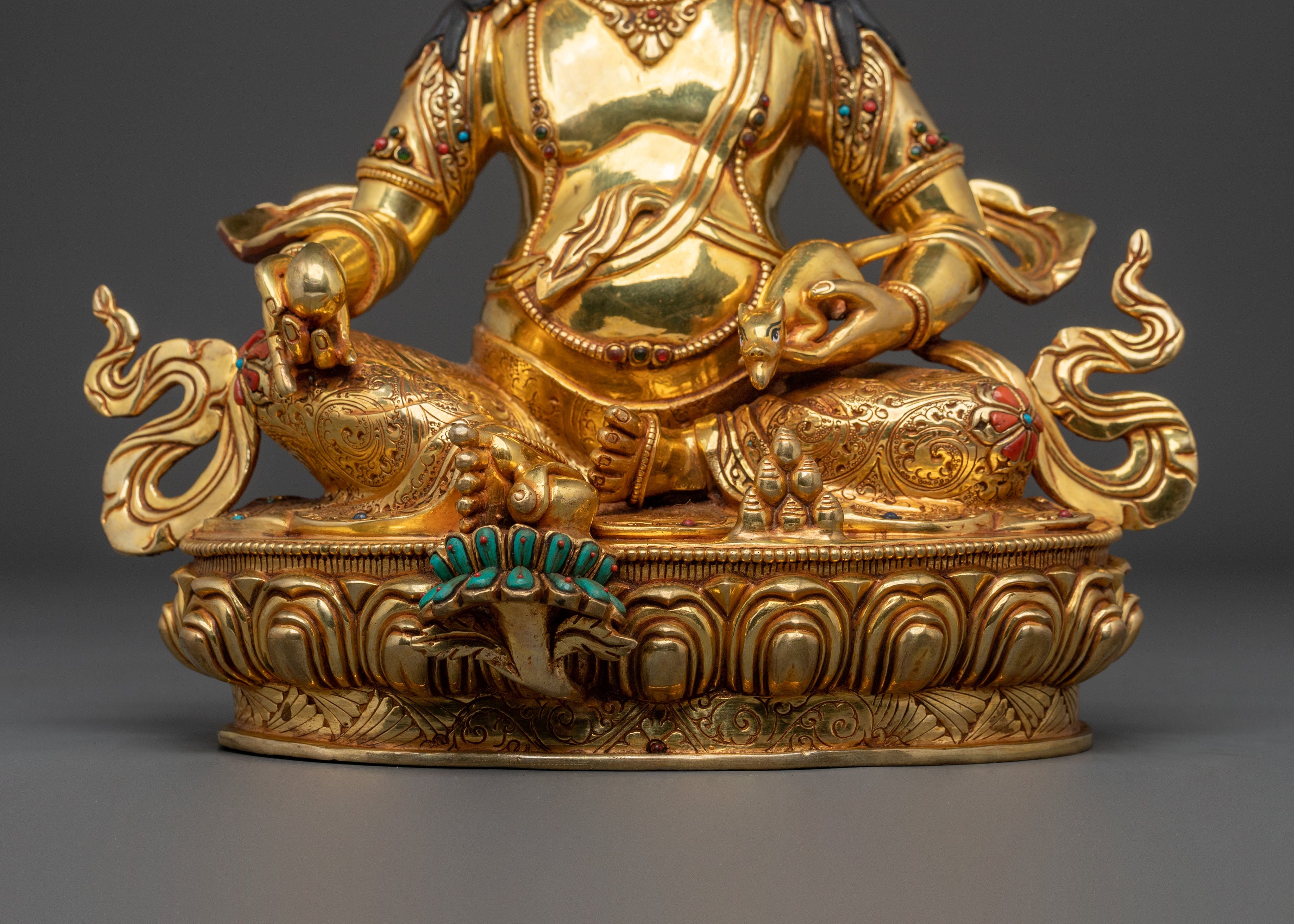 Handcrafted Dzambhala Buddhist Statue | 24K Gold Gilded