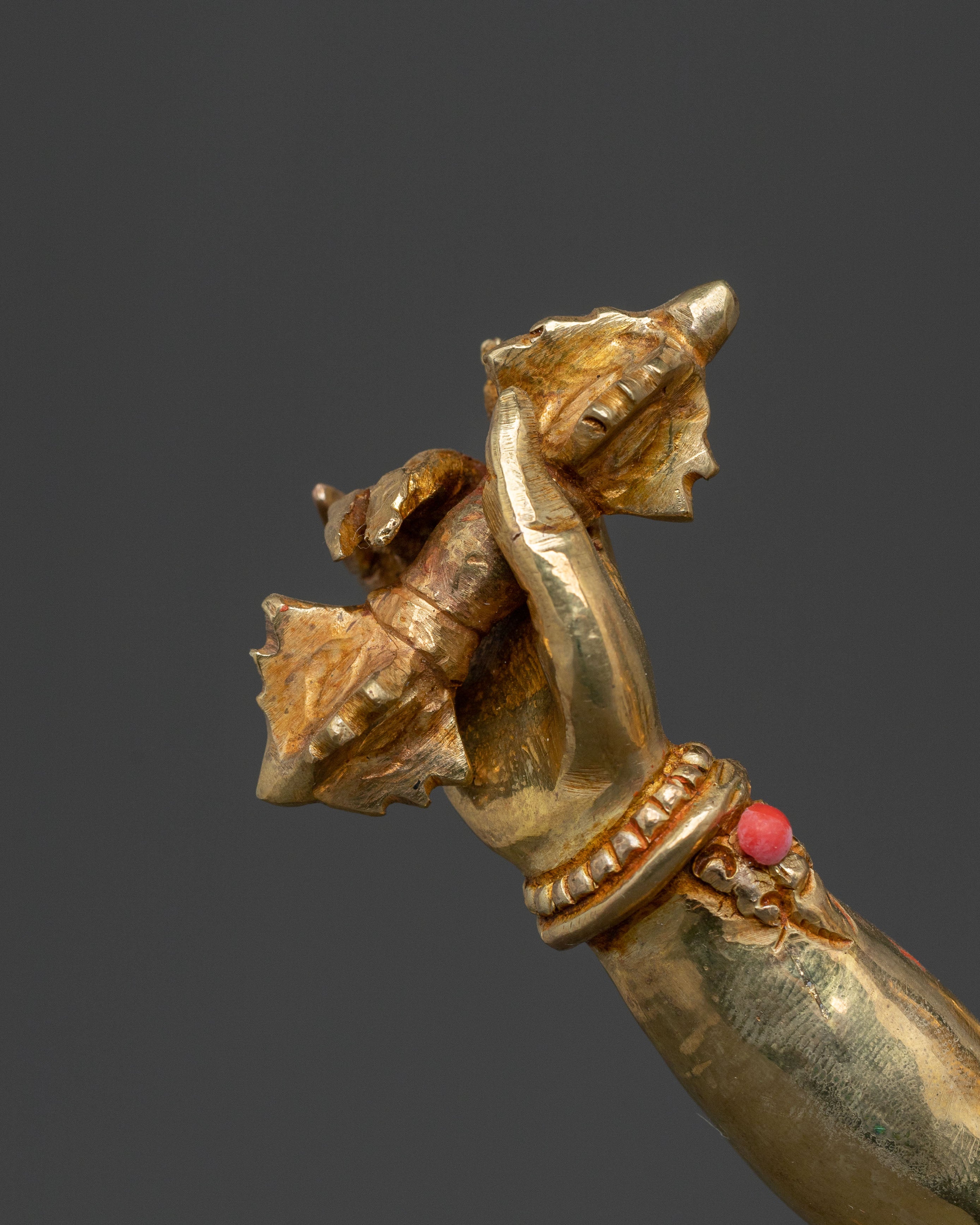 A Radiant Handmade Vajrapani Sculpture in 24K Gold