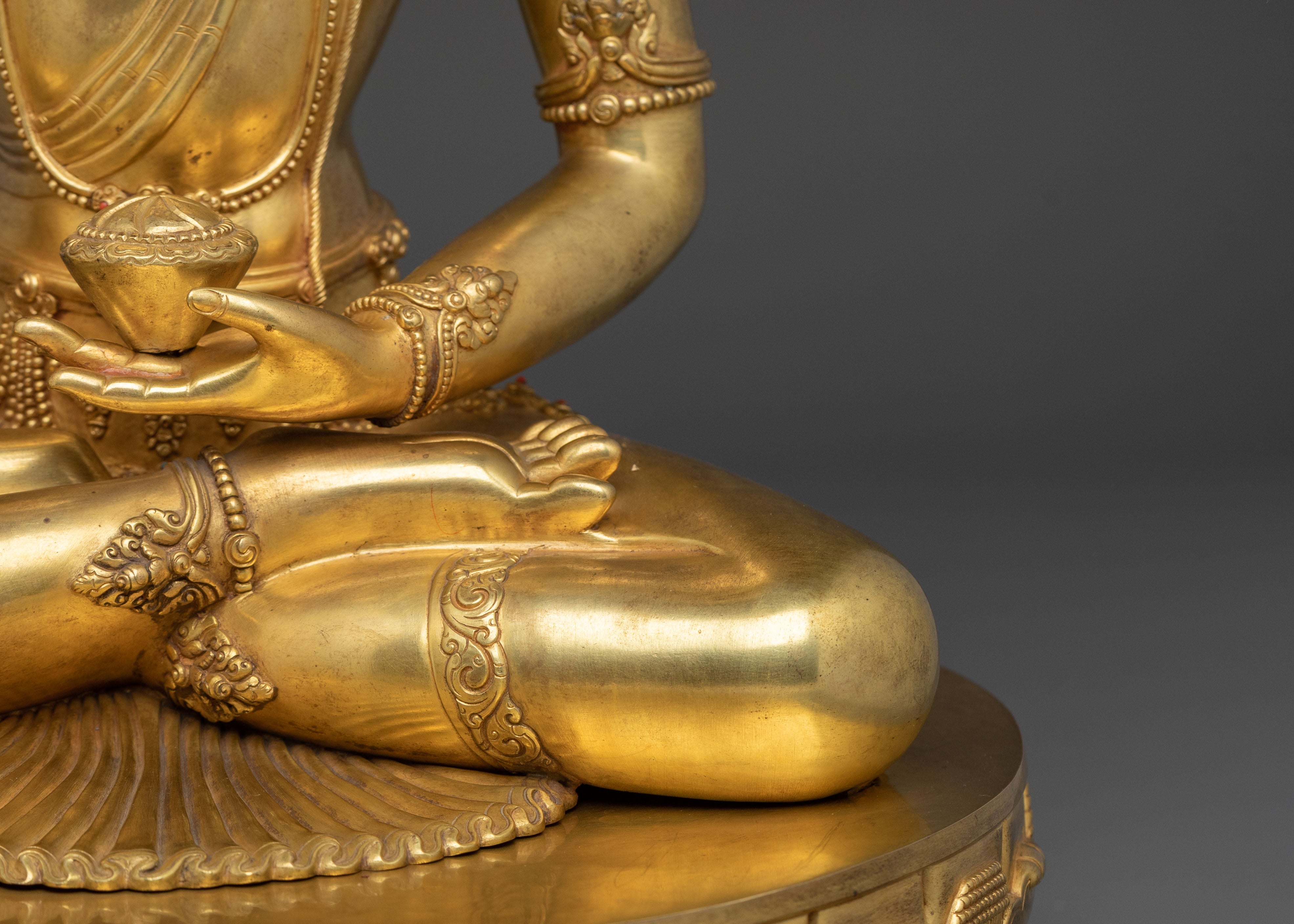 Traditional Himalayan Crown Shakyamuni Buddha Figure