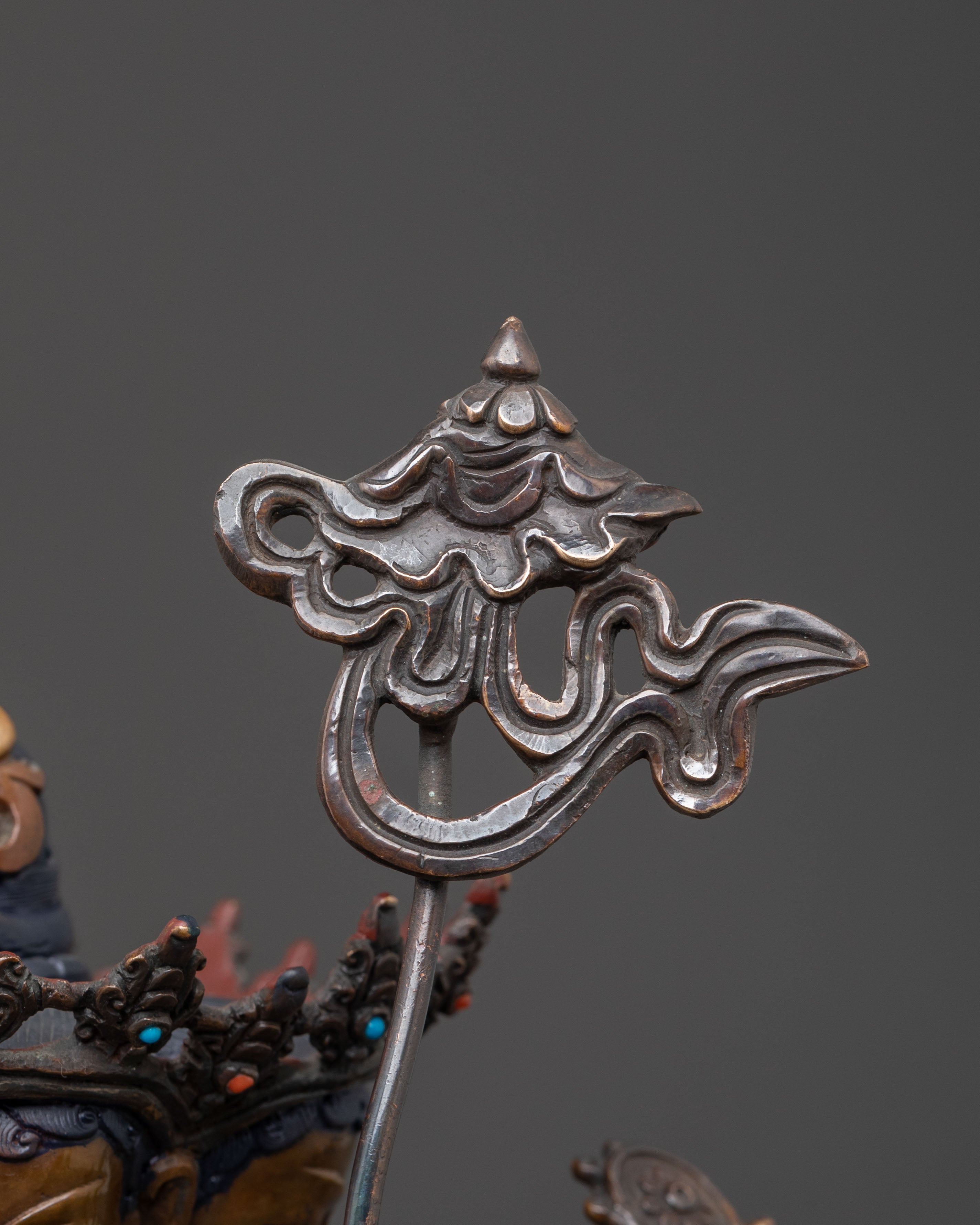Dhoja Devi Spiritual Statue: Oxidized Copper Serenity