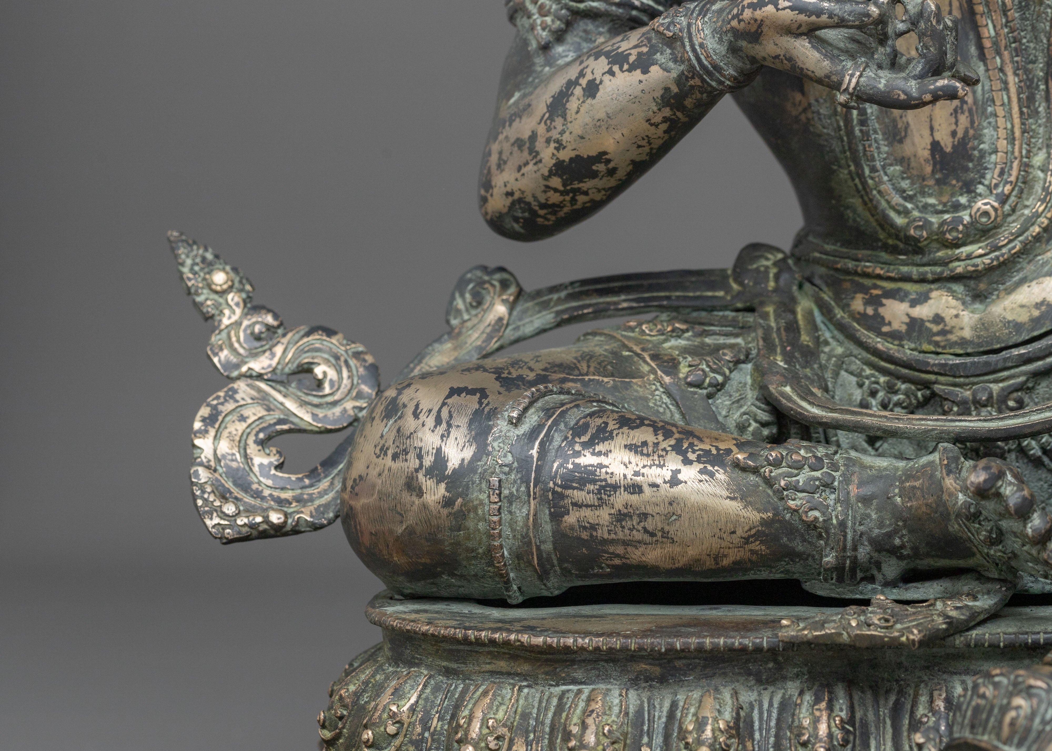 Hand-Carved Vajrasattva Sacred Sculpture | Home Decor